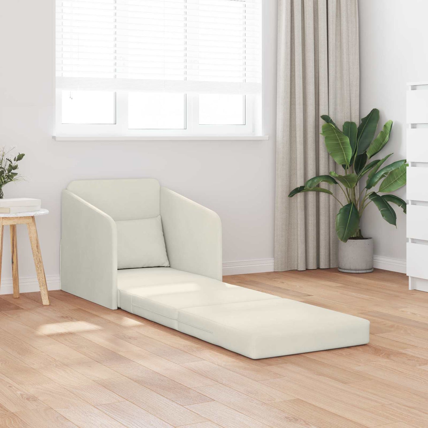 Schlafsofa Creme 65 x 80 x 83 cm Samt