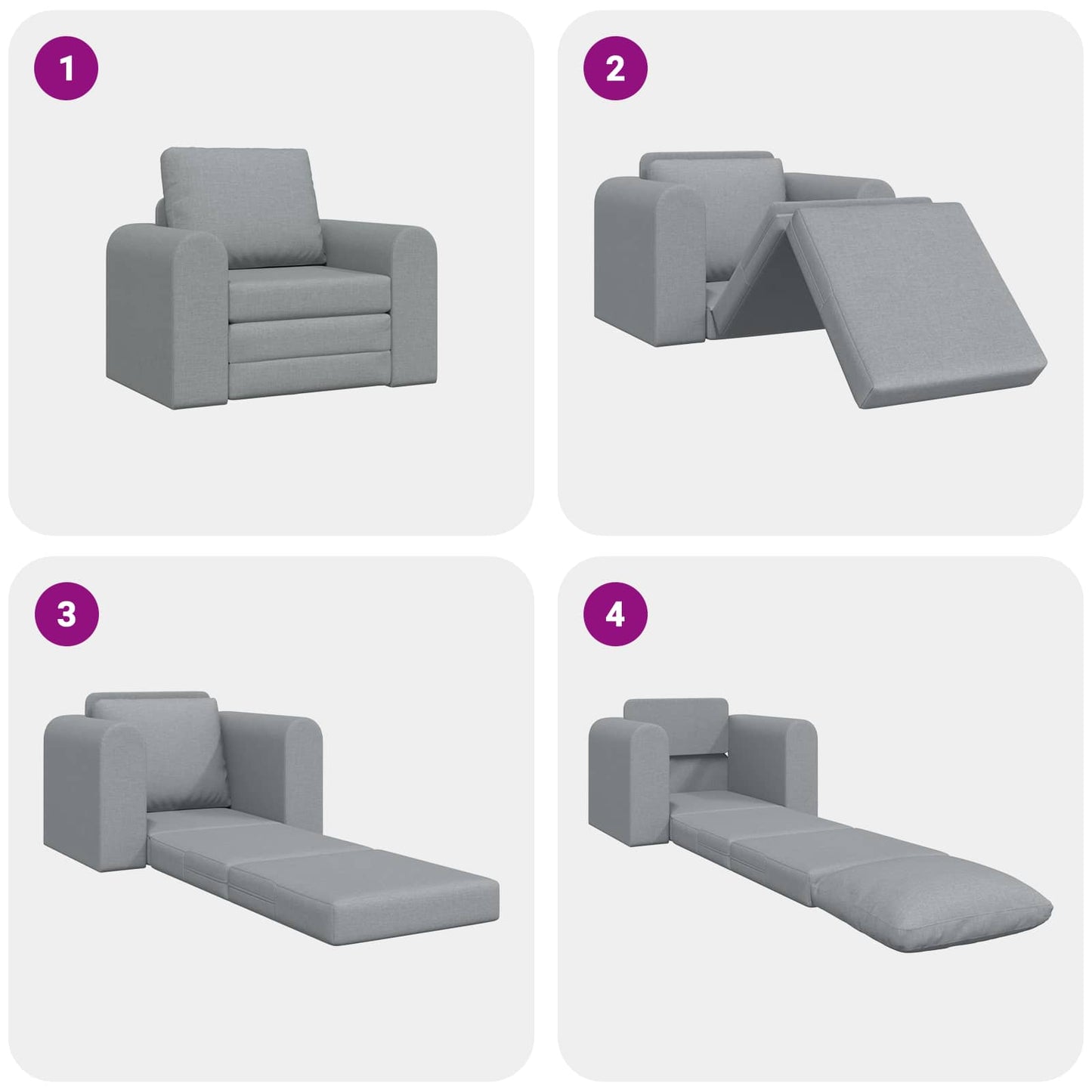 Schlafsofa Hellgrau 98 x 71 x 83 cm Stoff