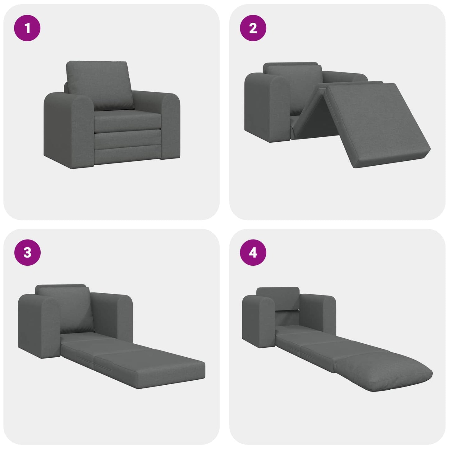 Schlafsofa Dunkelgrau 98 x 71 x 83 cm Stoff