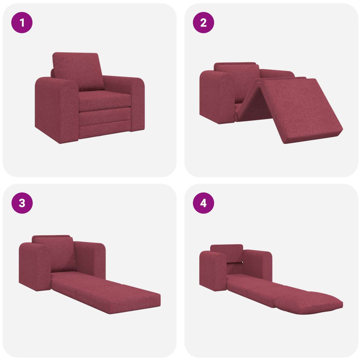 Schlafsofa Weinrot 98 x 71 x 83 cm Stoff