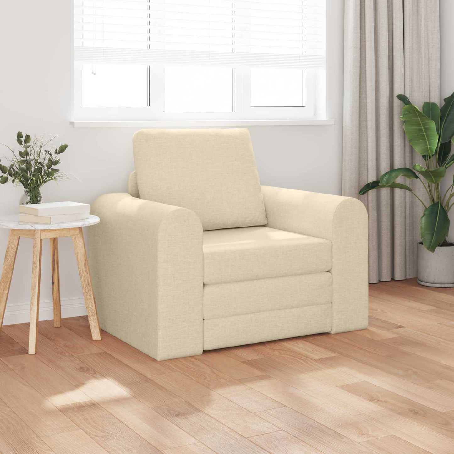 Schlafsofa Creme 98 x 71 x 83 cm Stoff