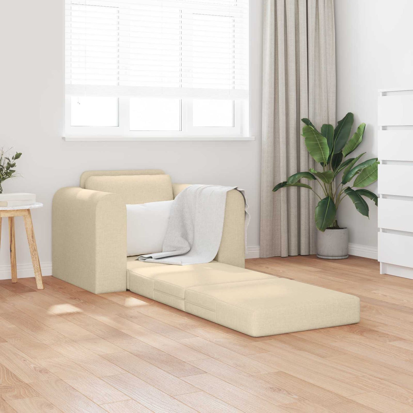 Schlafsofa Creme 98 x 71 x 83 cm Stoff