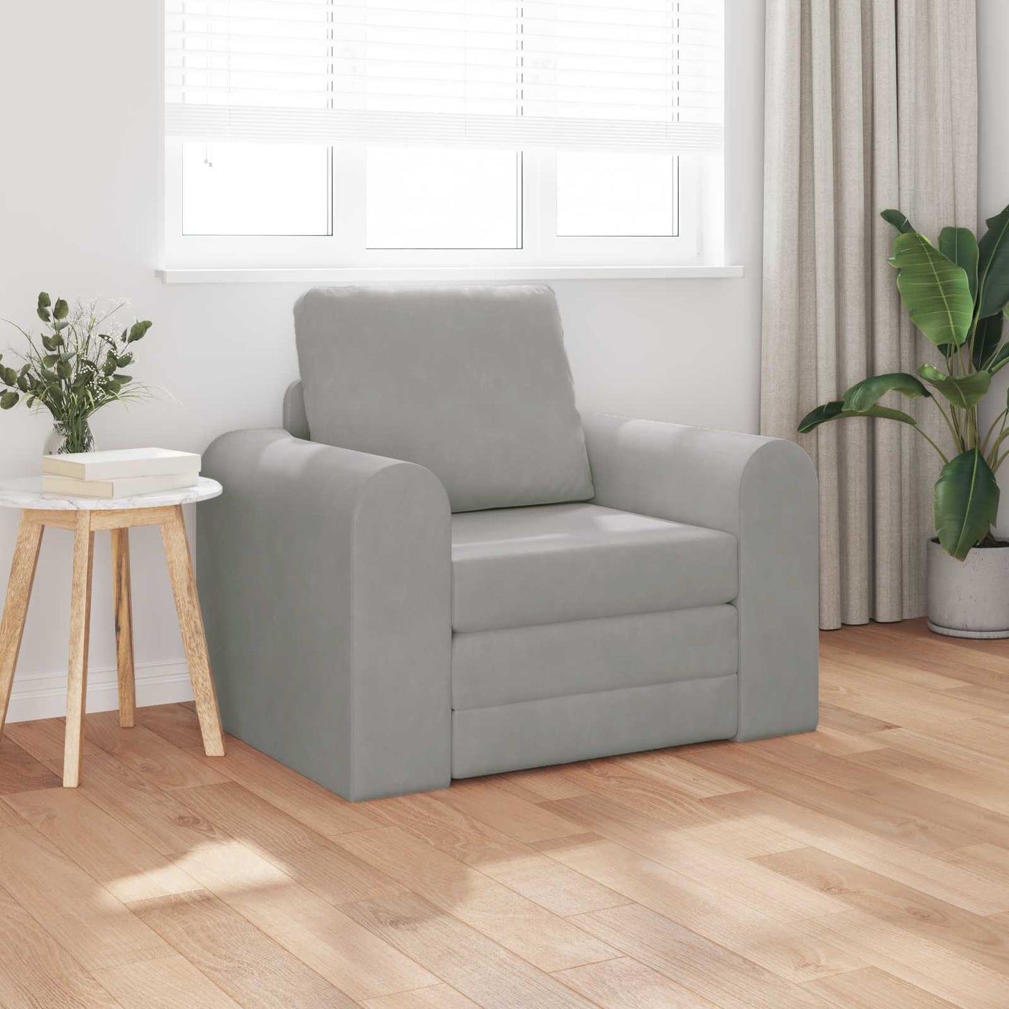 Schlafsofa Hellgrau 98 x 71 x 83 cm Samt