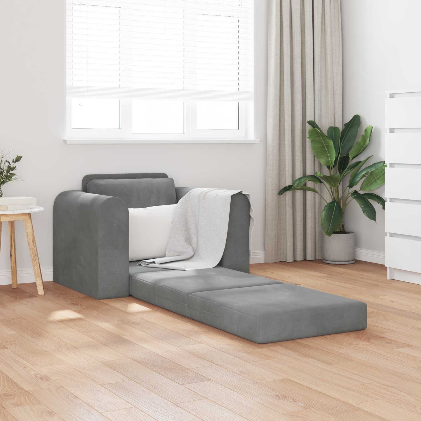 Schlafsofa Dunkelgrau 98 x 71 x 83 cm Samt