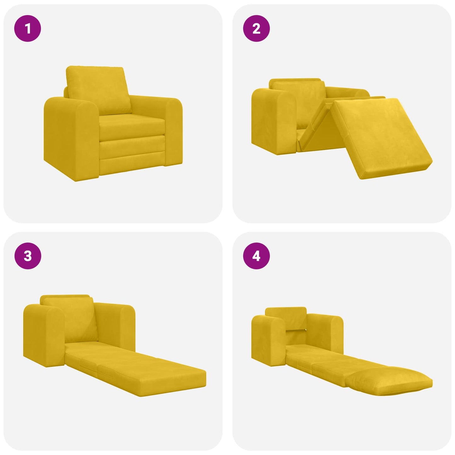 Schlafsofa Gelb 98 x 71 x 83 cm Samt
