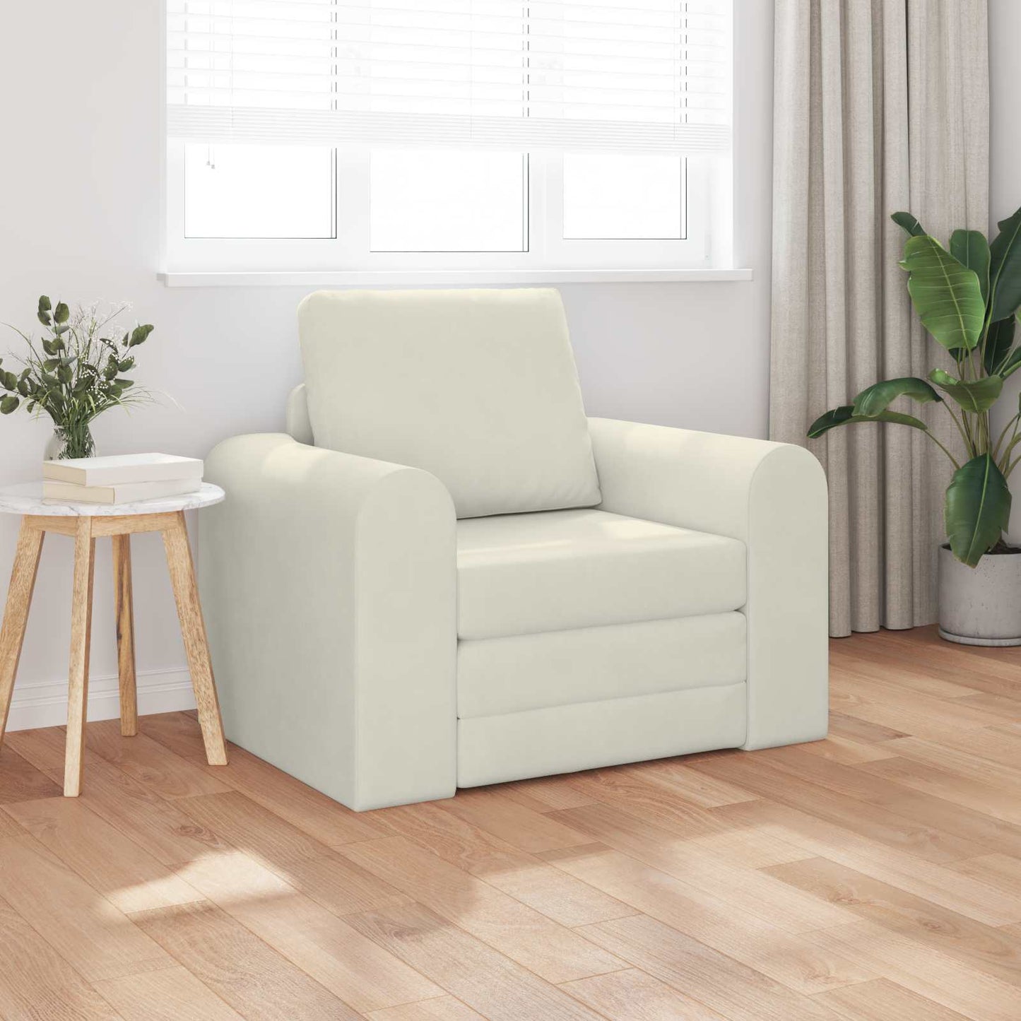 Schlafsofa Creme 98 x 71 x 83 cm Samt