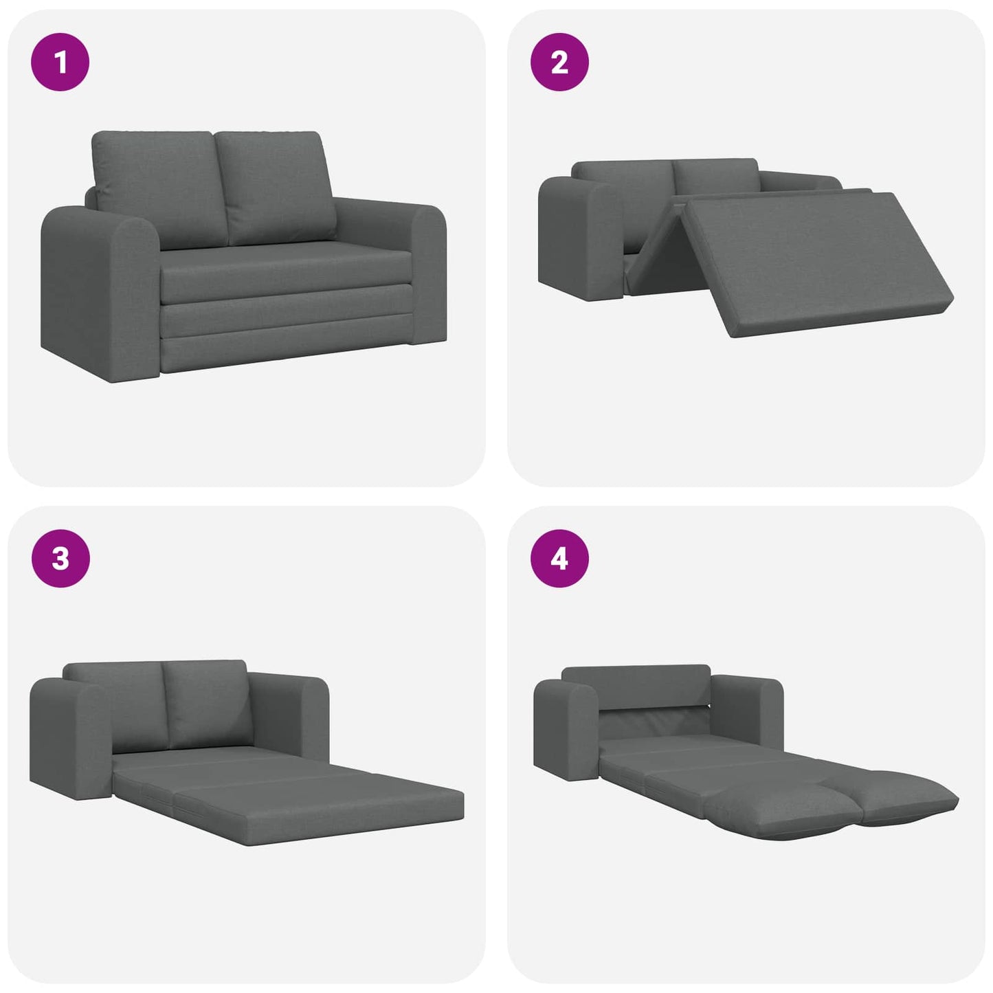 Schlafsofa 60cm Dunkelgrau Stoff