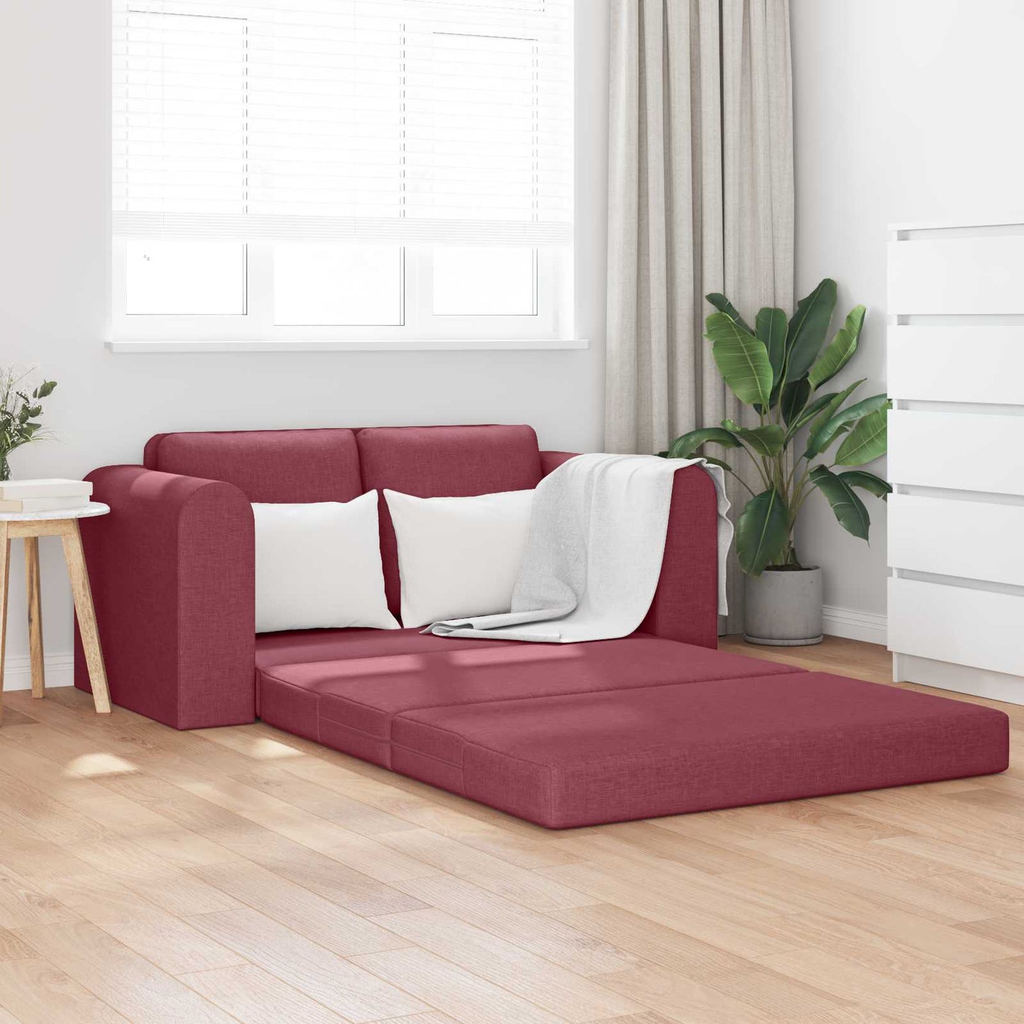 Schlafsofa 60cm Weinrot Stoff