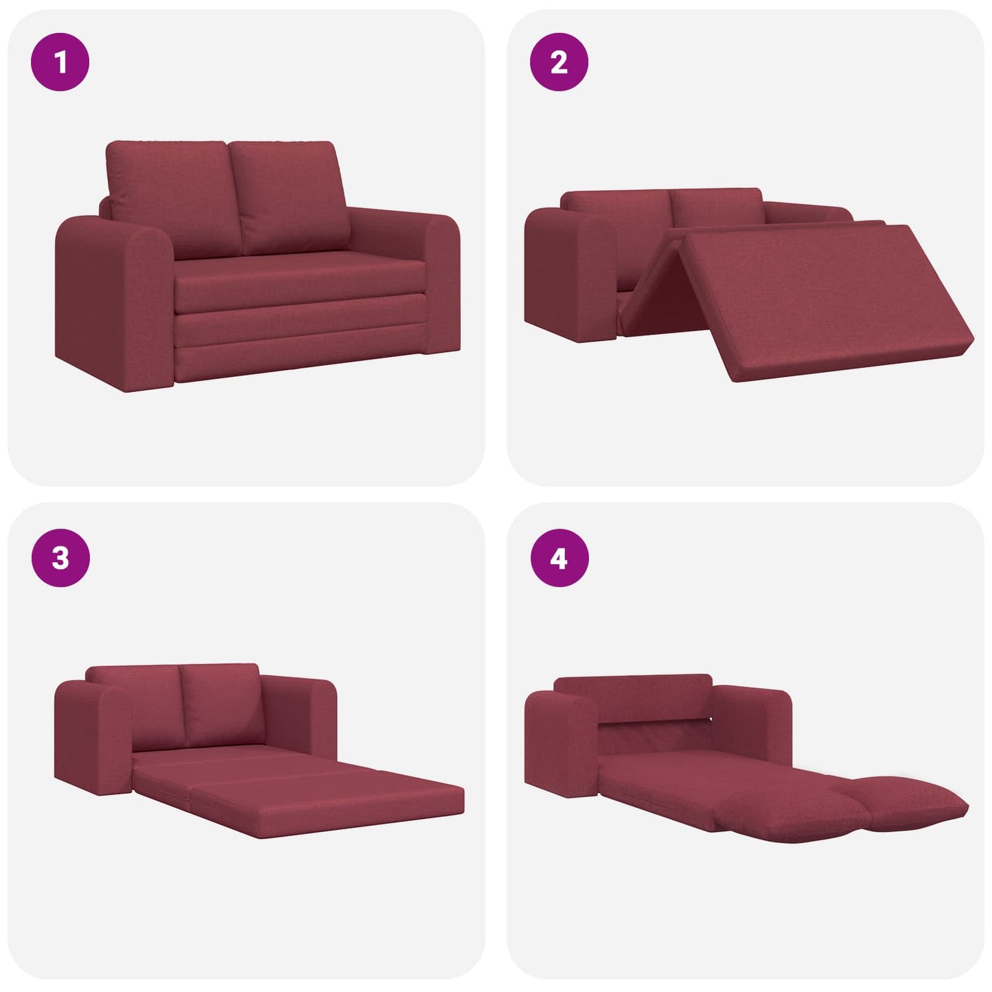 Schlafsofa 60cm Weinrot Stoff