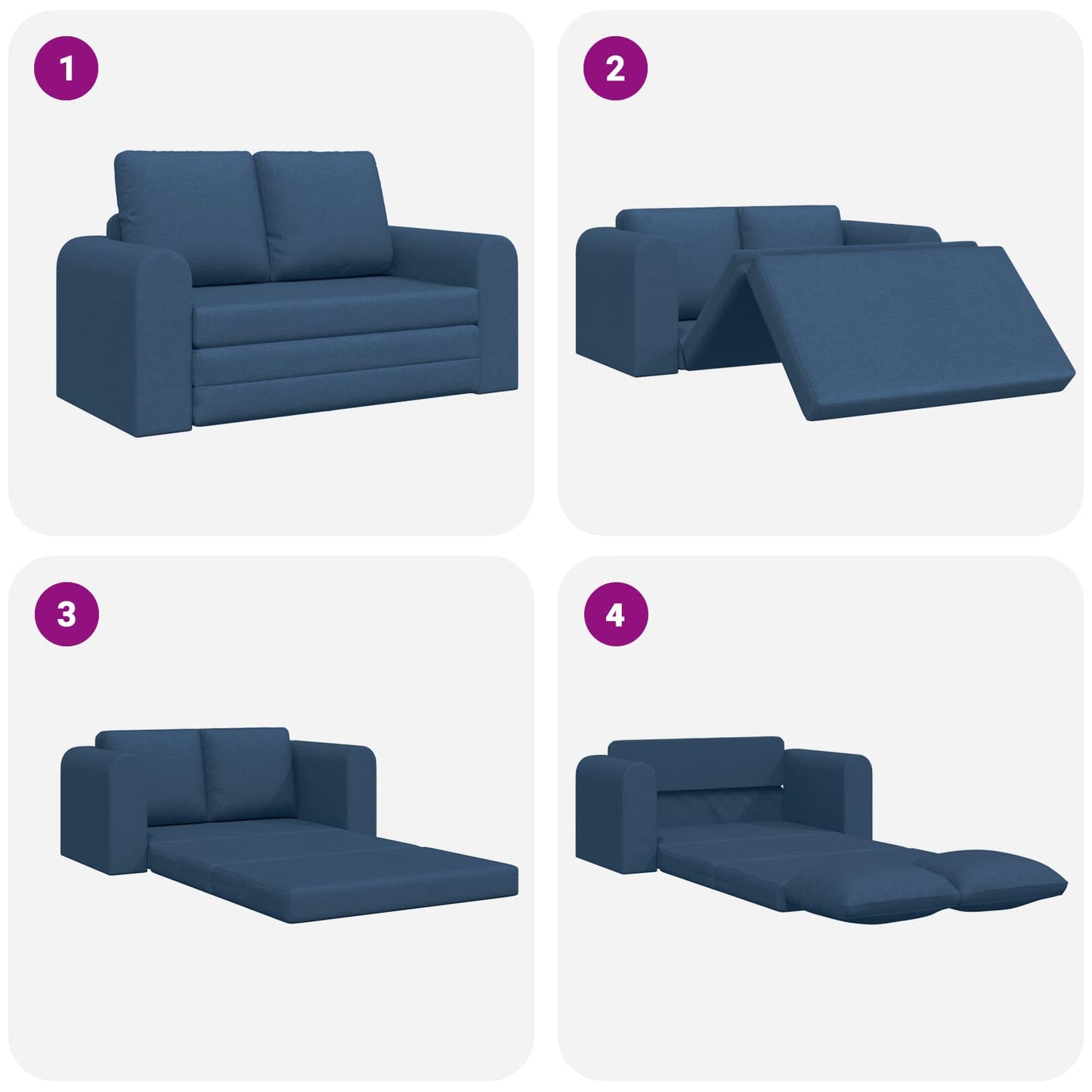 Schlafsofa 60cm Blau Stoff
