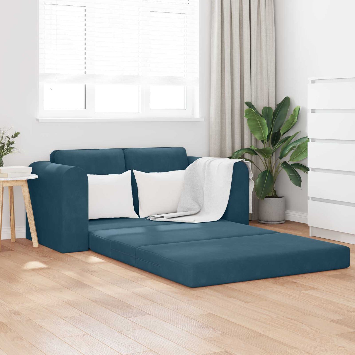 Schlafsofa Blau 148 x 71 x 83 cm Samt