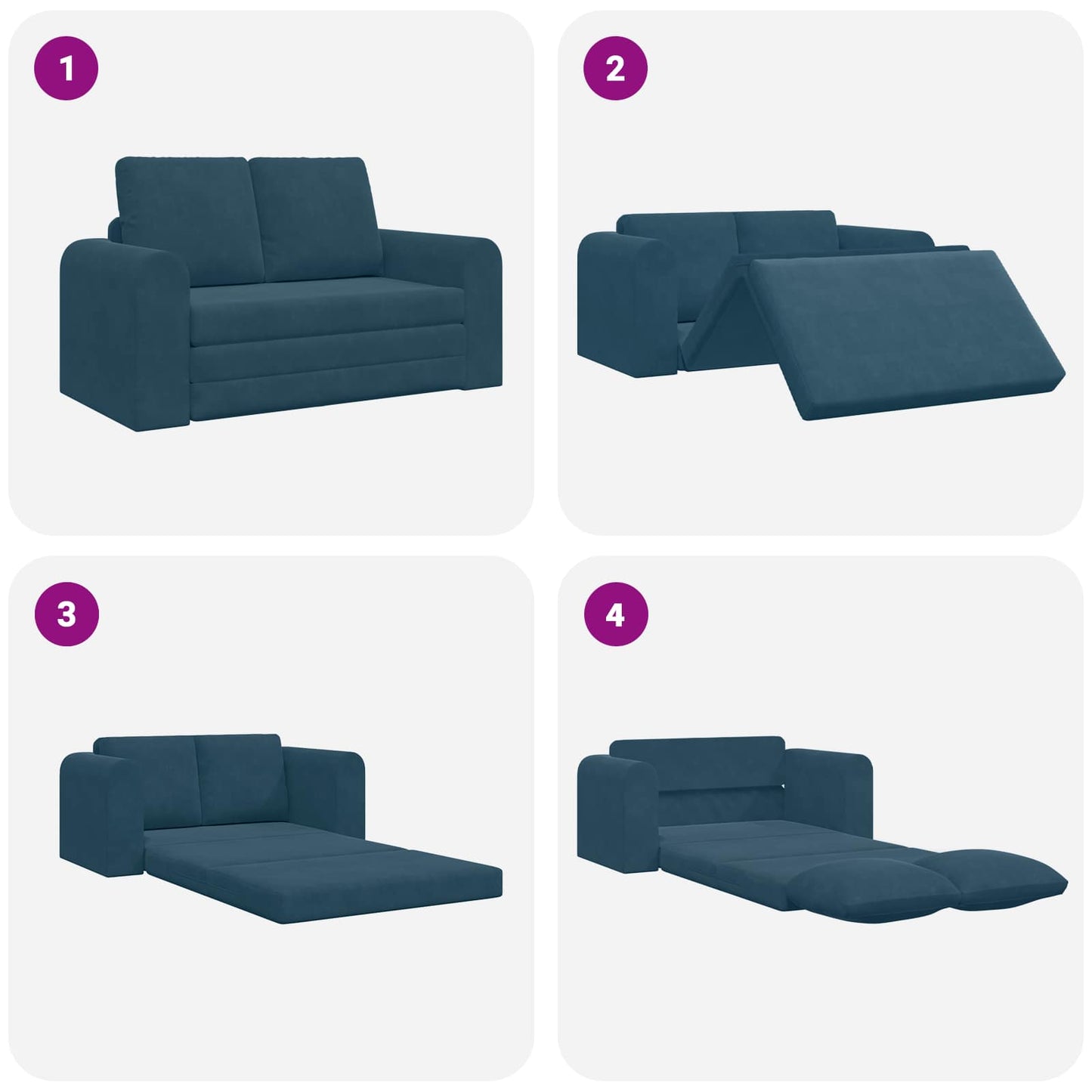 Schlafsofa Blau 148 x 71 x 83 cm Samt