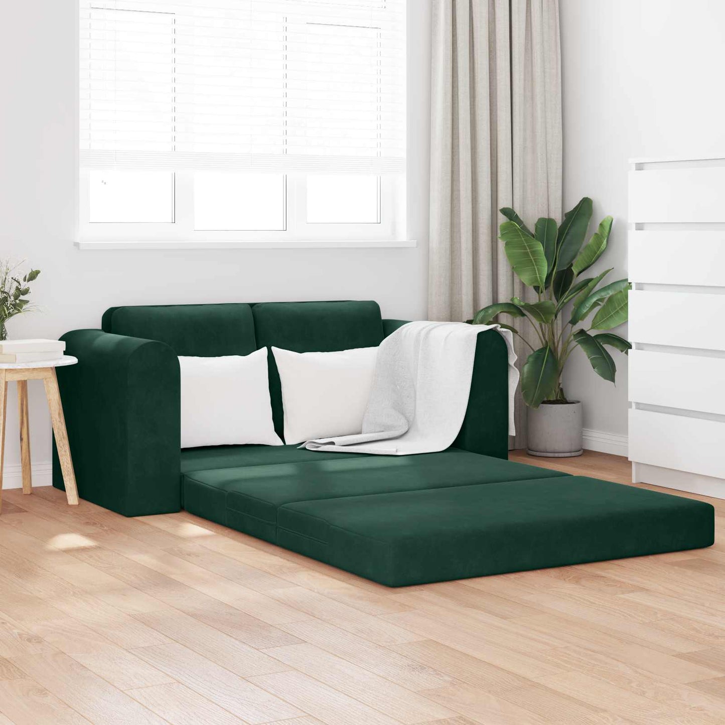 Schlafsofa Dunkelgrün 148 x 71 x 83 cm Samt