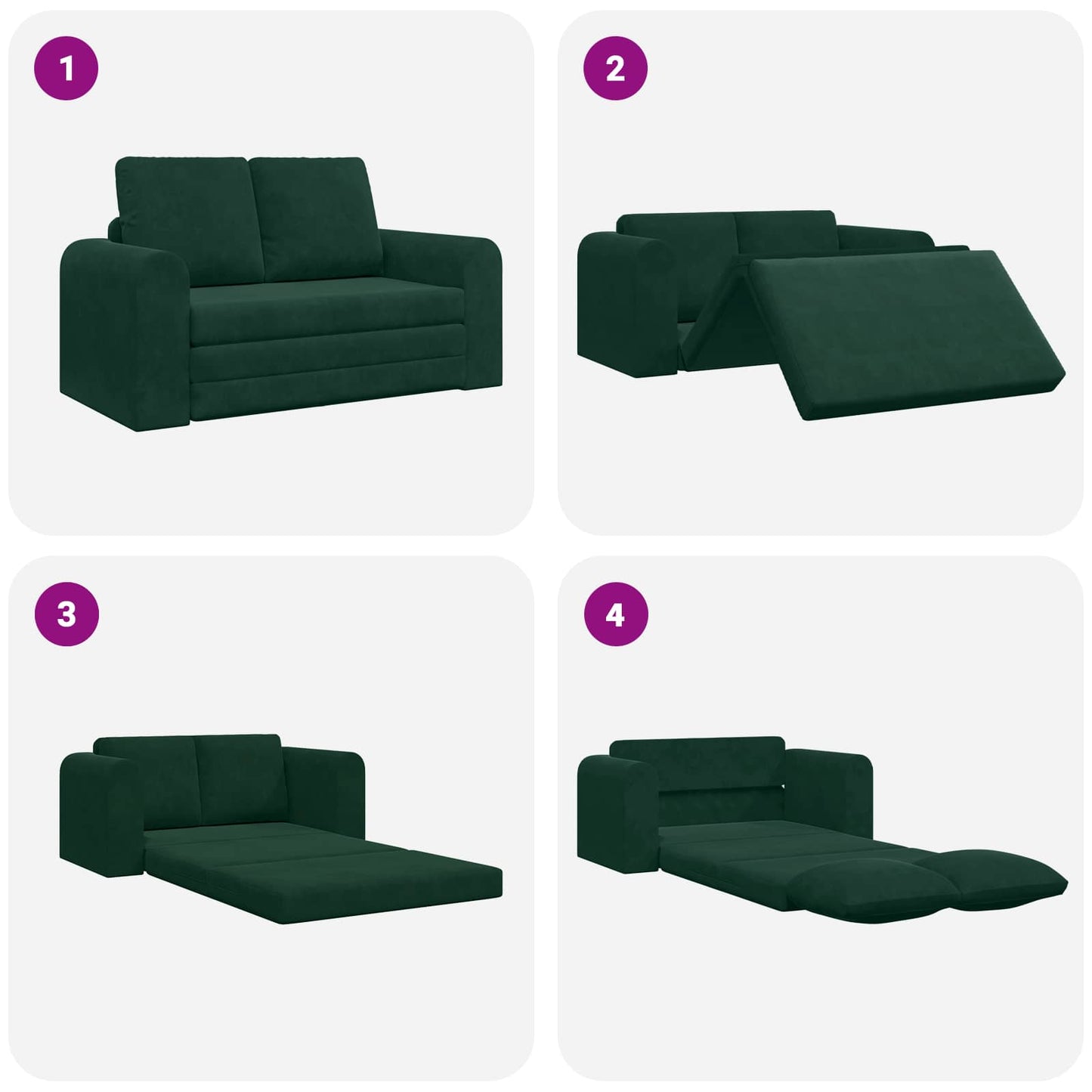 Schlafsofa Dunkelgrün 148 x 71 x 83 cm Samt