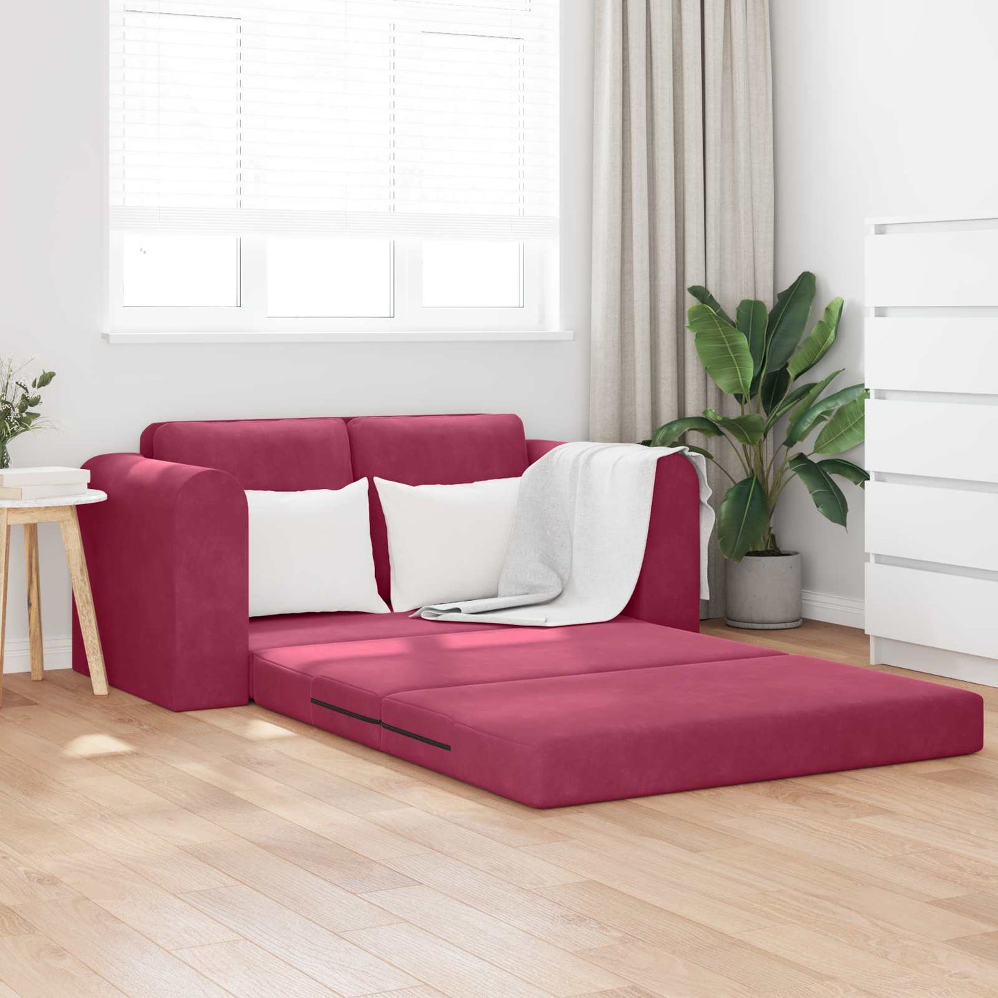 Schlafsofa Weinrot 148 x 71 x 83 cm Samt