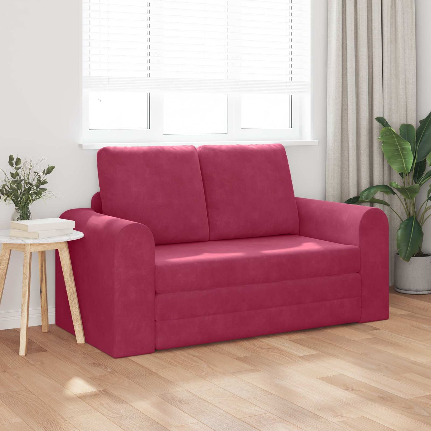 Schlafsofa Weinrot 148 x 71 x 83 cm Samt