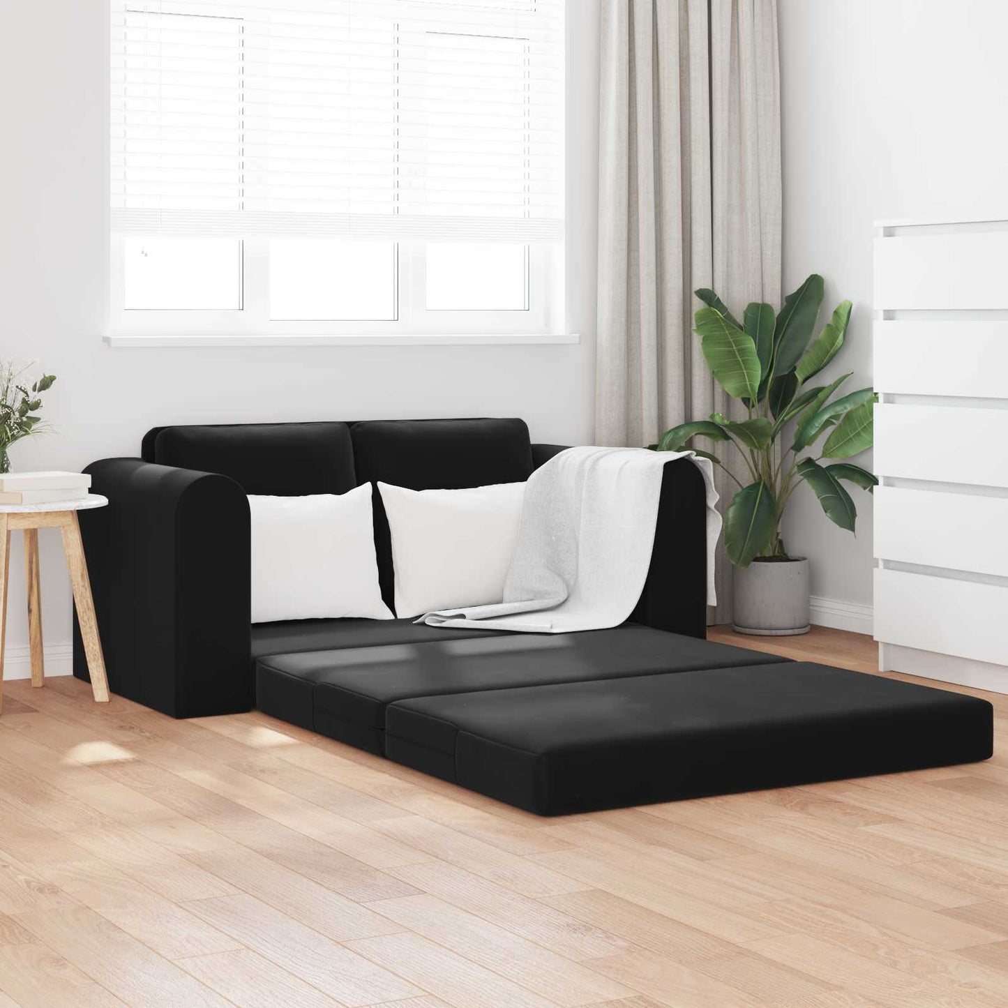 Schlafsofa Schwarz 148 x 71 x 83 cm Samt