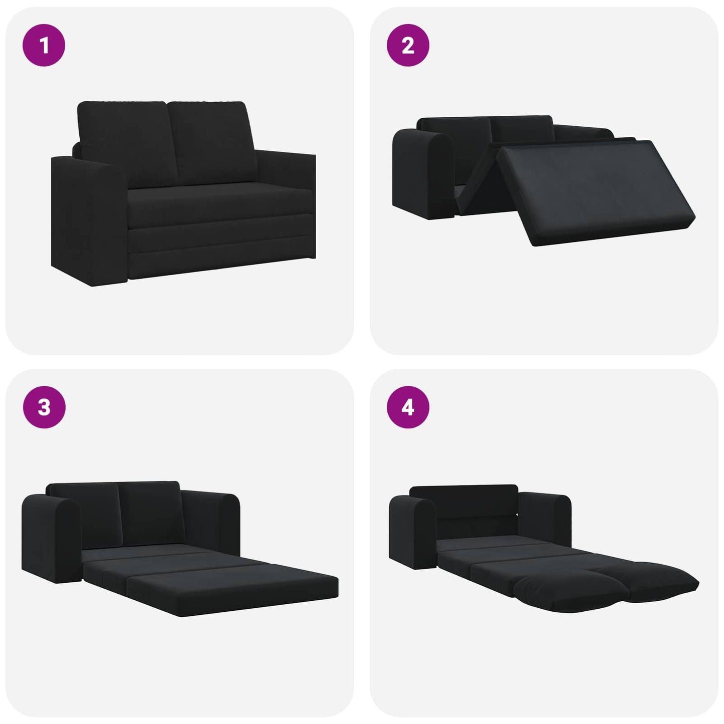 Schlafsofa Schwarz 148 x 71 x 83 cm Samt