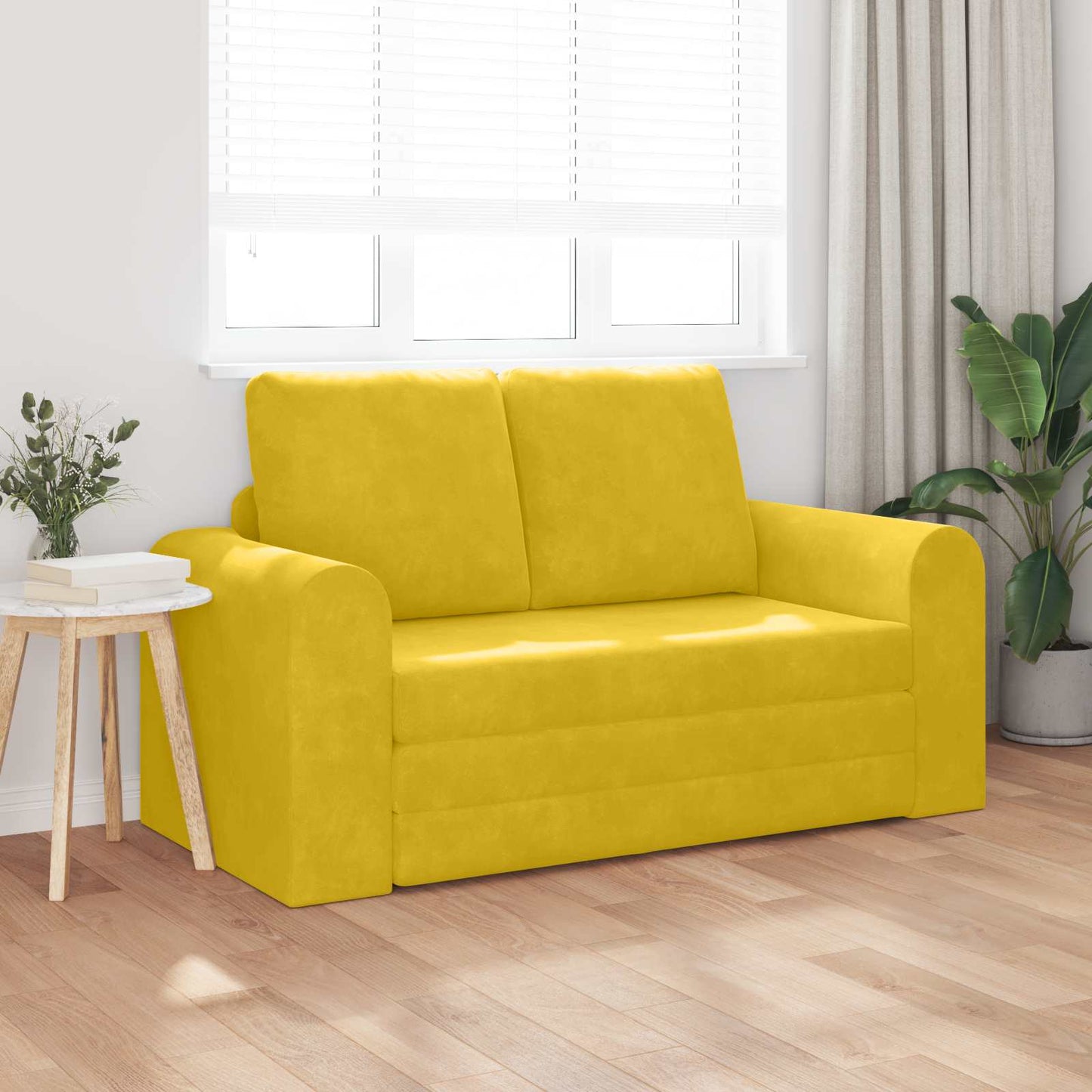 Schlafsofa Gelb 148 x 71 x 83 cm Samt