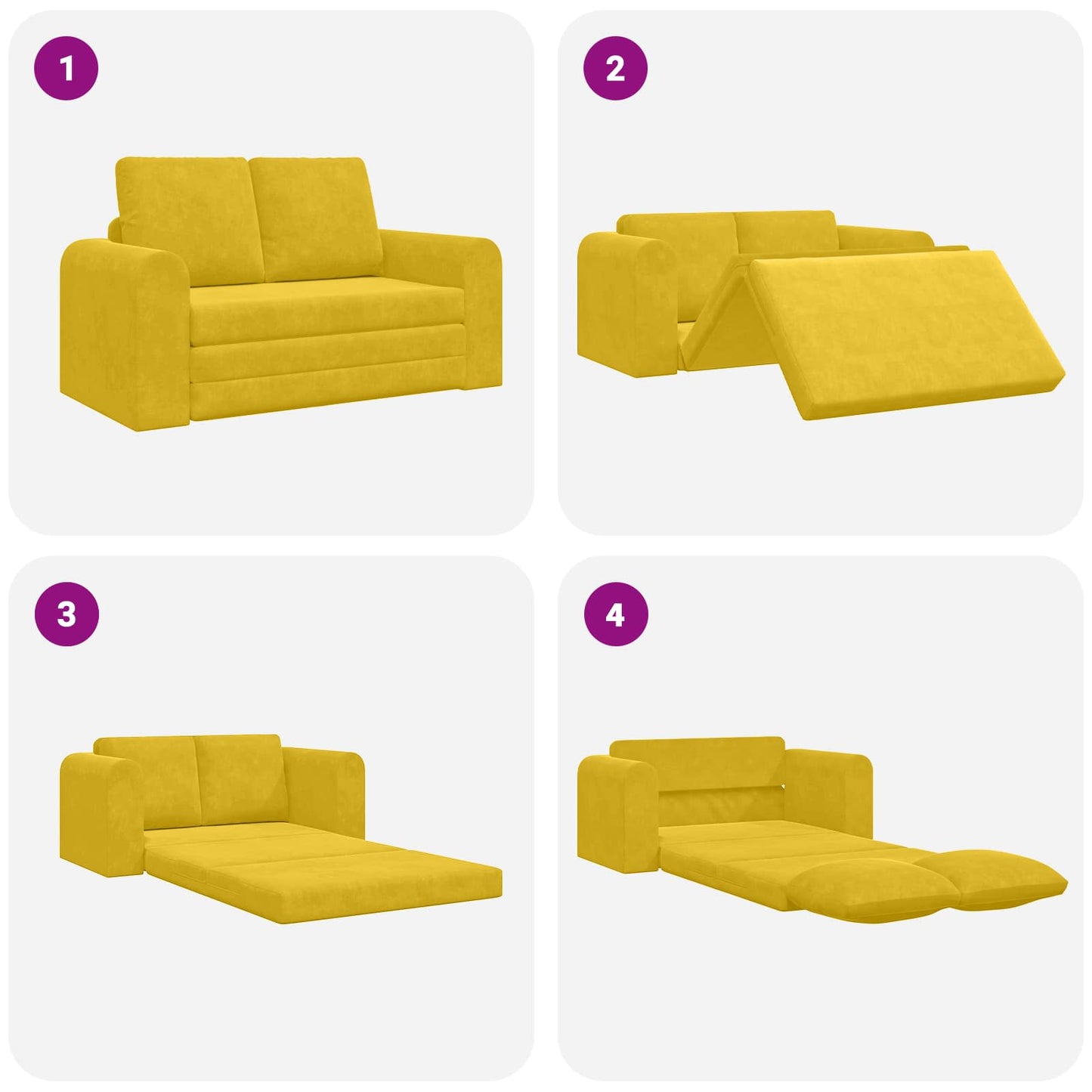 Schlafsofa Gelb 148 x 71 x 83 cm Samt