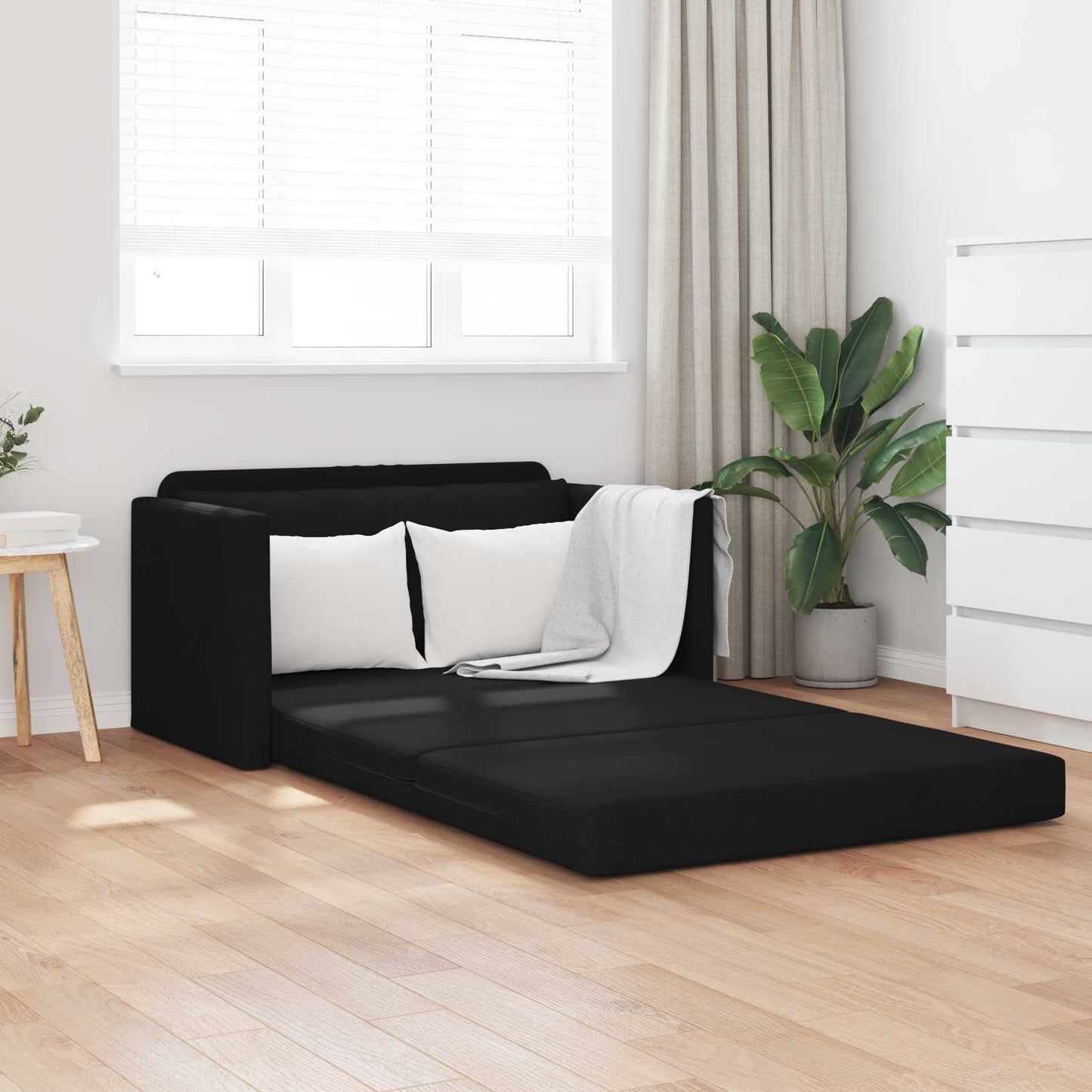 Schlafsofa 110cm Schwarz Stoff