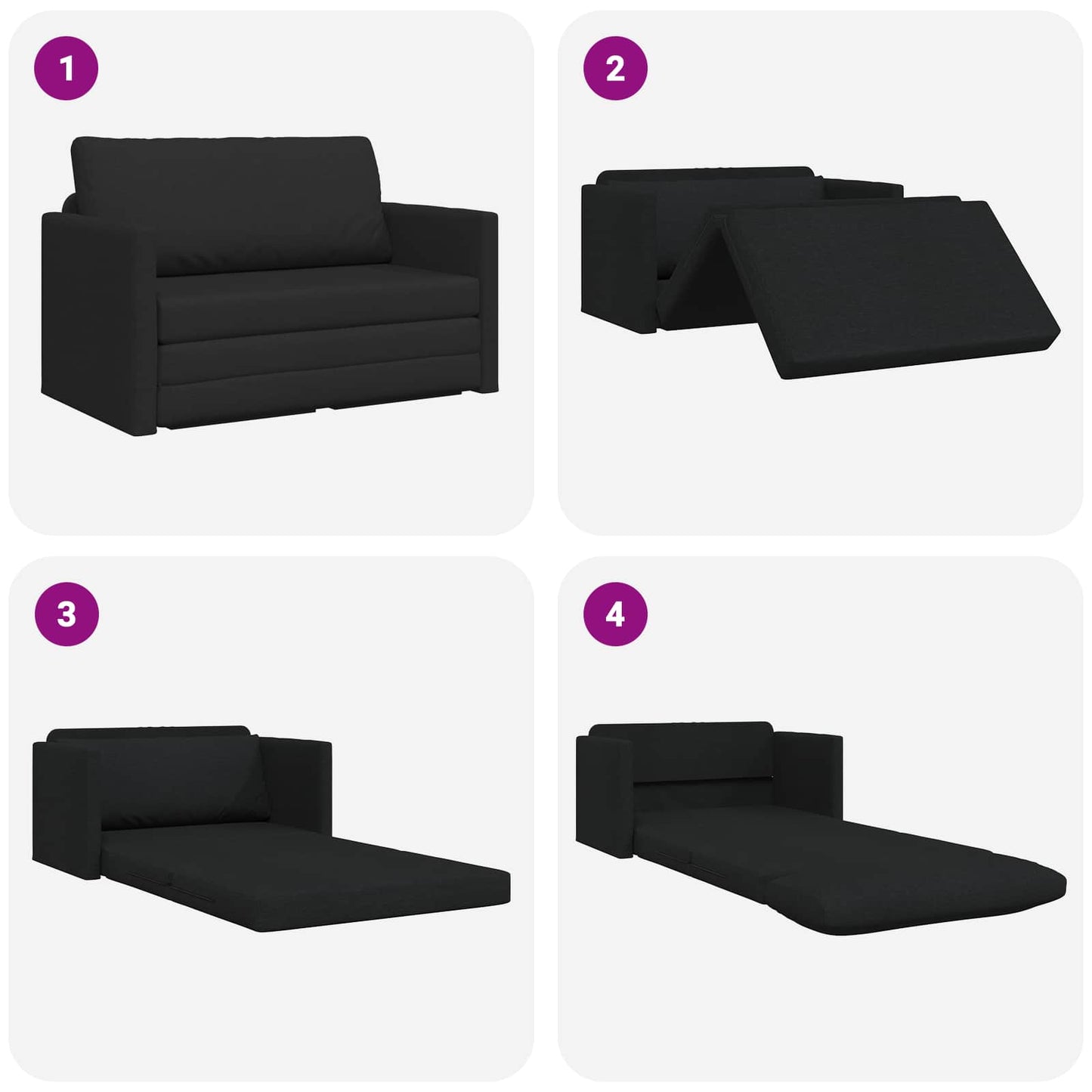 Schlafsofa 110cm Schwarz Stoff