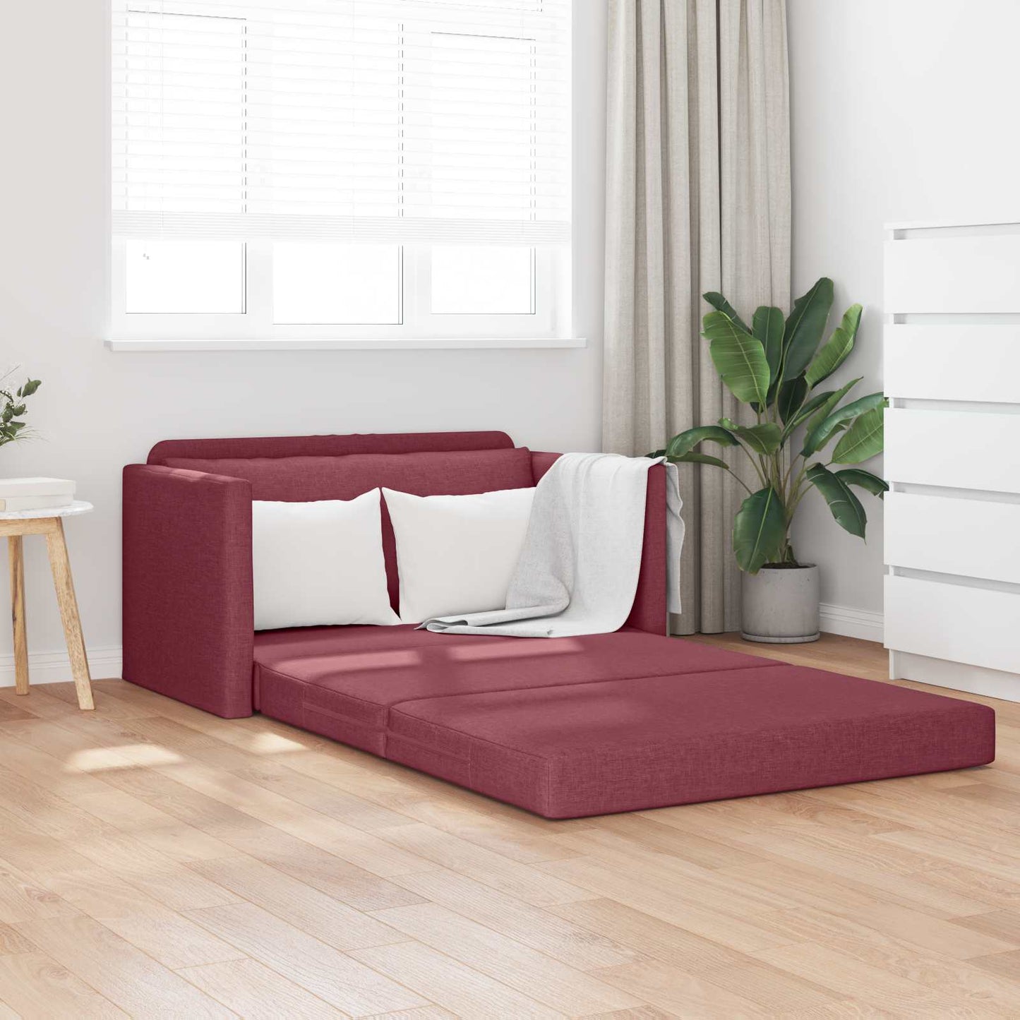 Schlafsofa 110cm Weinrot Stoff