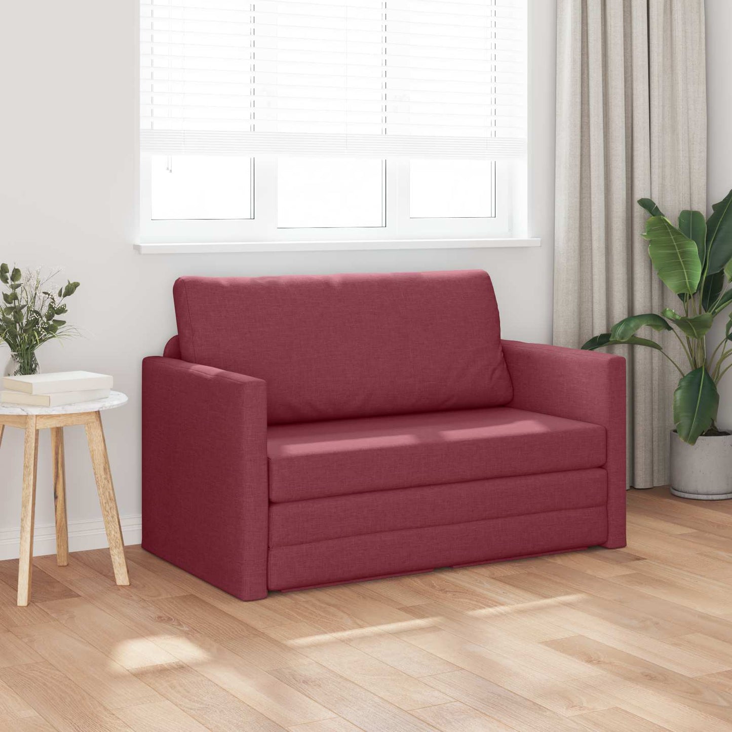 Schlafsofa 110cm Weinrot Stoff