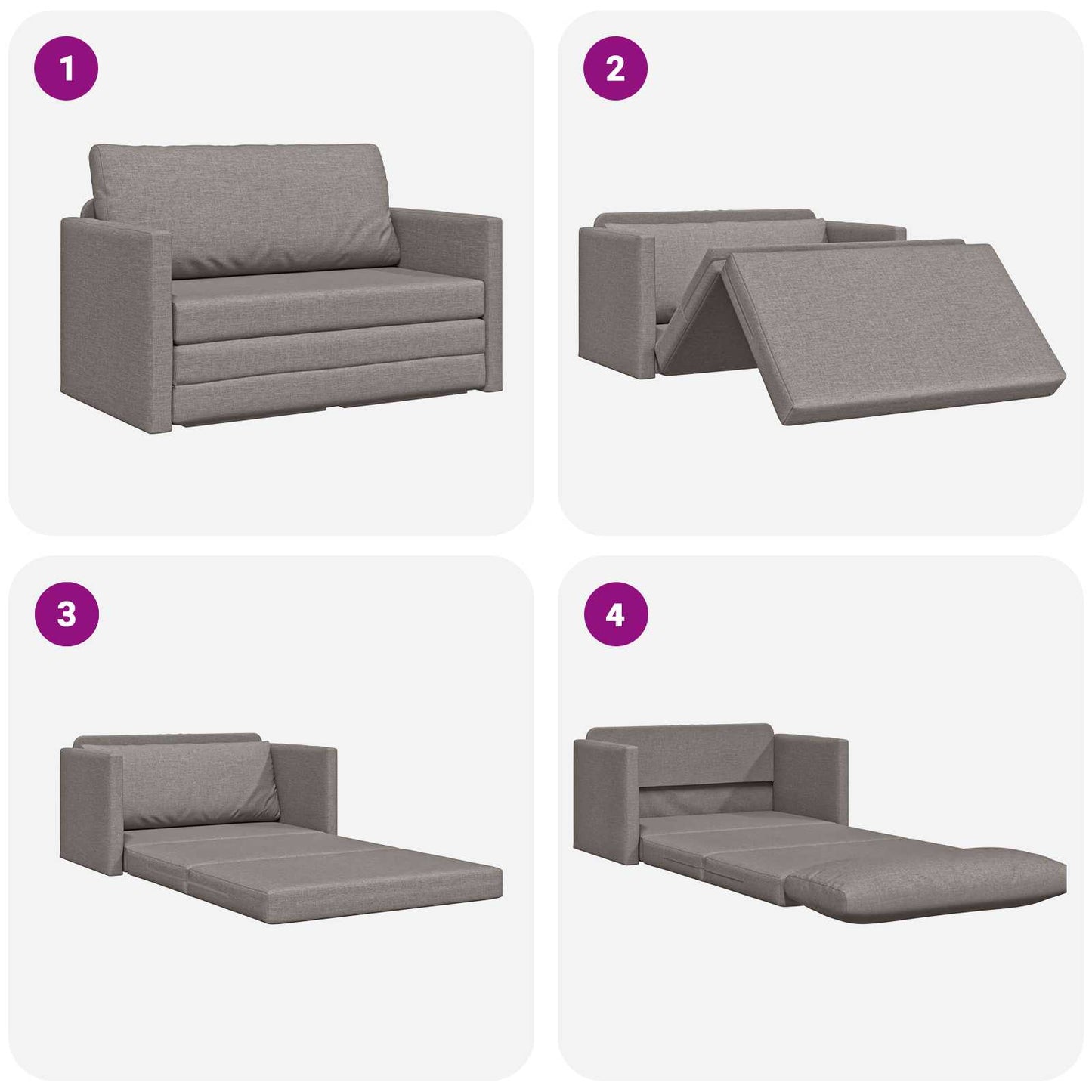Schlafsofa 110cm Taupe Stoff