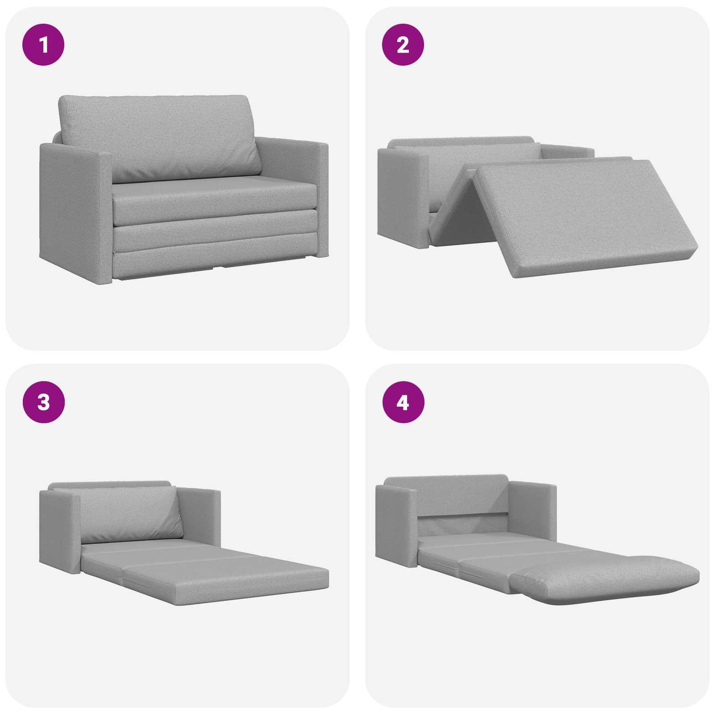 Schlafsofa Wolkengrau 124 x 71 x 78 cm Stoff