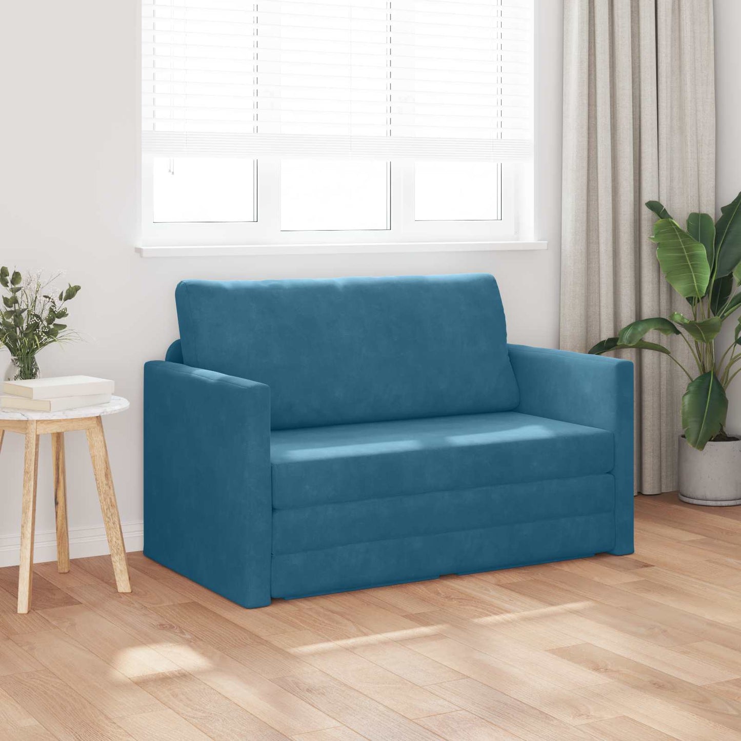 Schlafsofa Blau 124 x 71 x 78 cm Samt