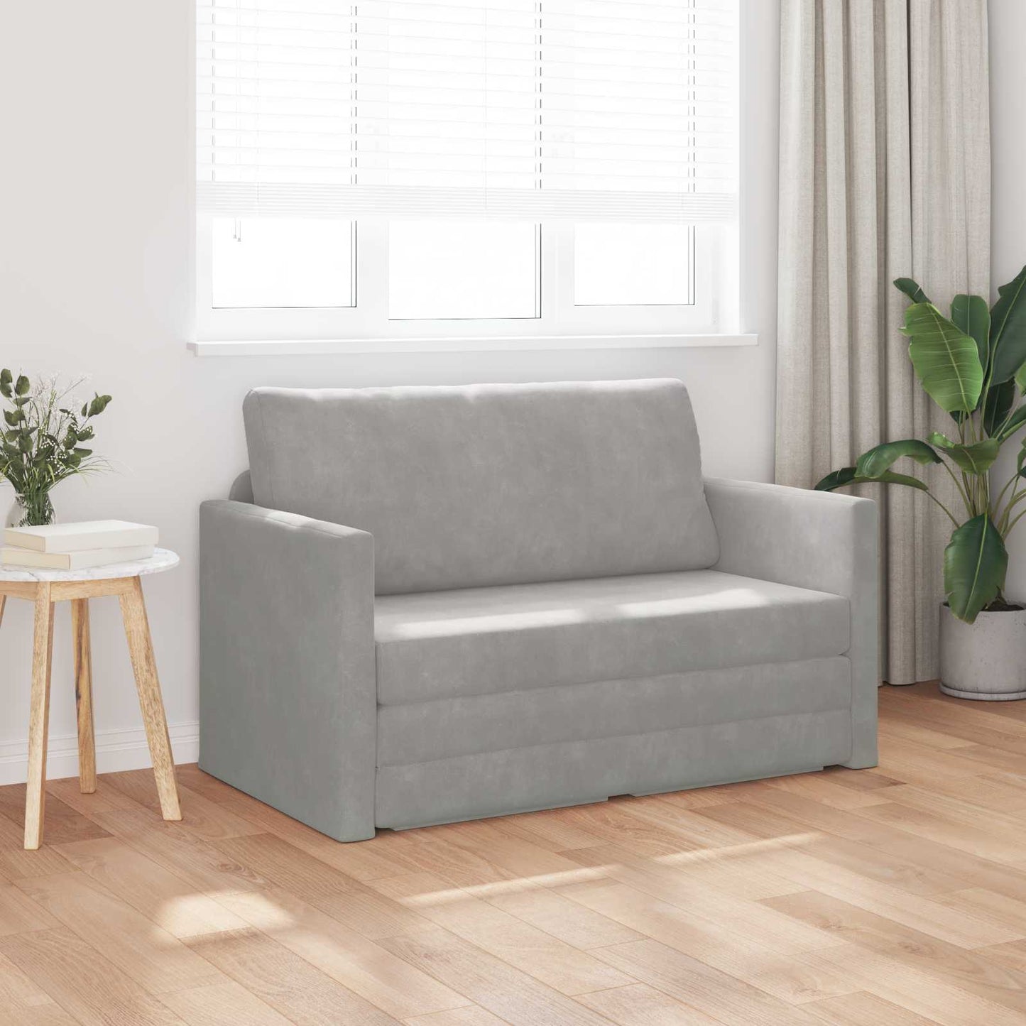Schlafsofa Hellgrau 124 x 71 x 78 cm Samt