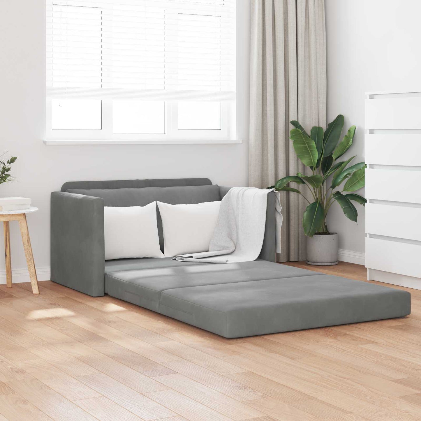 Schlafsofa Dunkelgrau 124 x 71 x 78 cm Samt