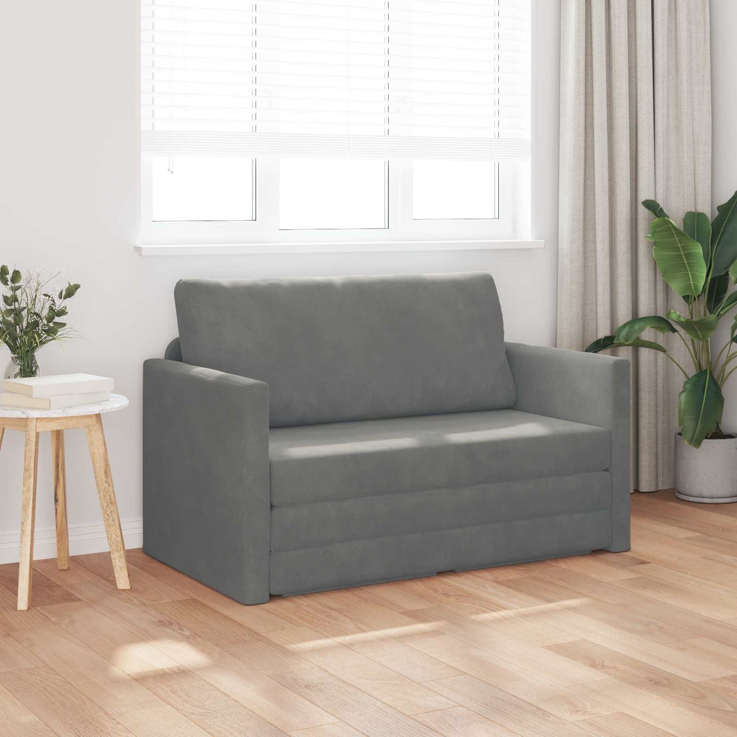 Schlafsofa Dunkelgrau 124 x 71 x 78 cm Samt