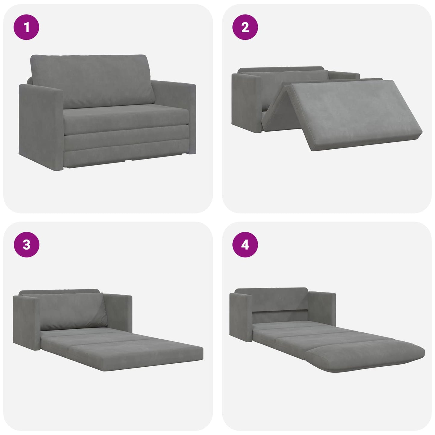 Schlafsofa Dunkelgrau 124 x 71 x 78 cm Samt