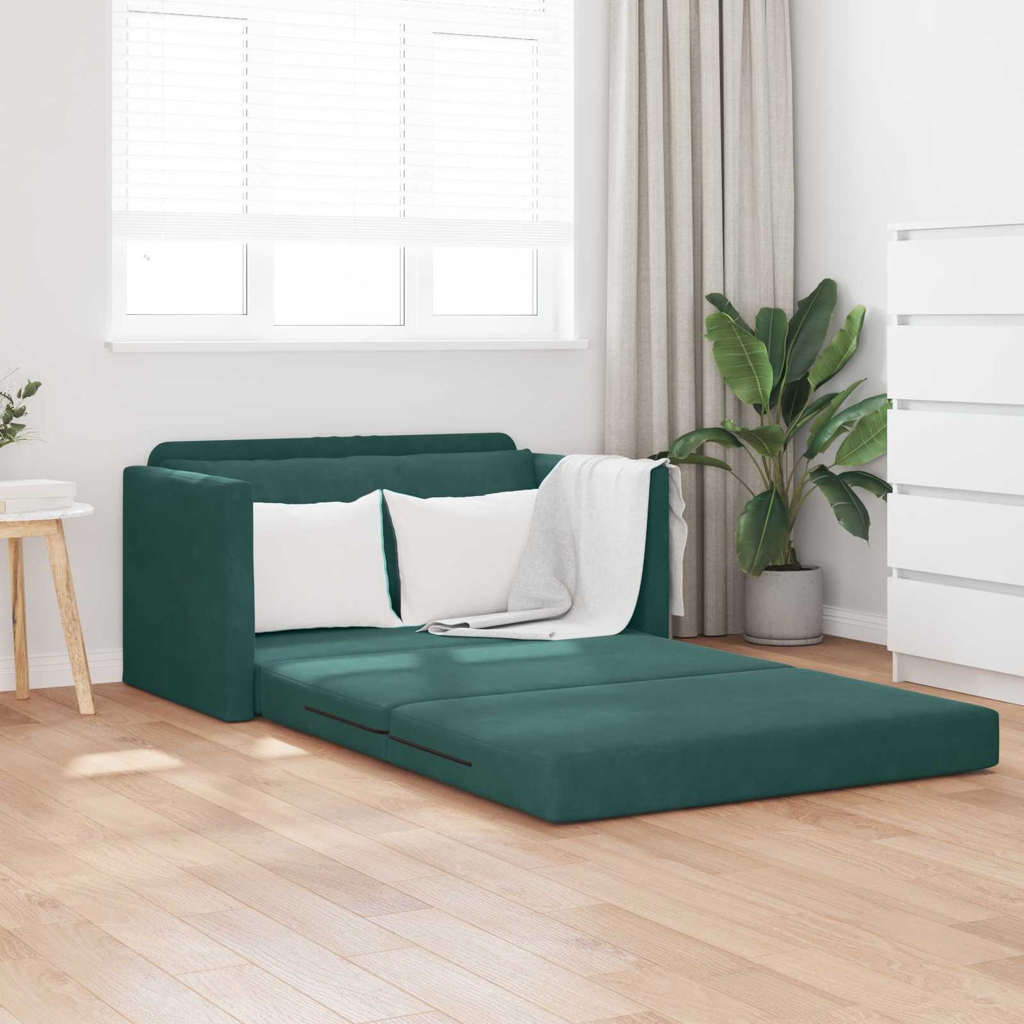 Schlafsofa Dunkelgrün 124 x 71 x 78 cm Samt