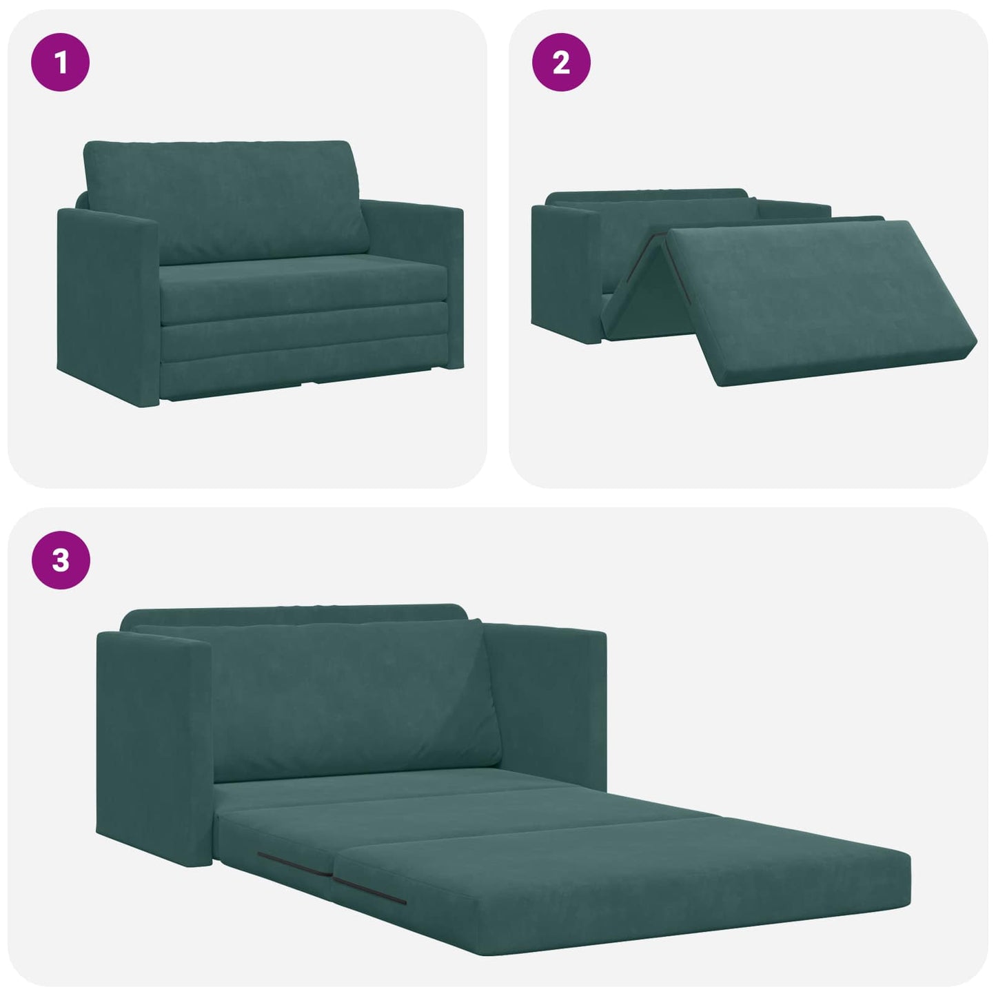 Schlafsofa Dunkelgrün 124 x 71 x 78 cm Samt
