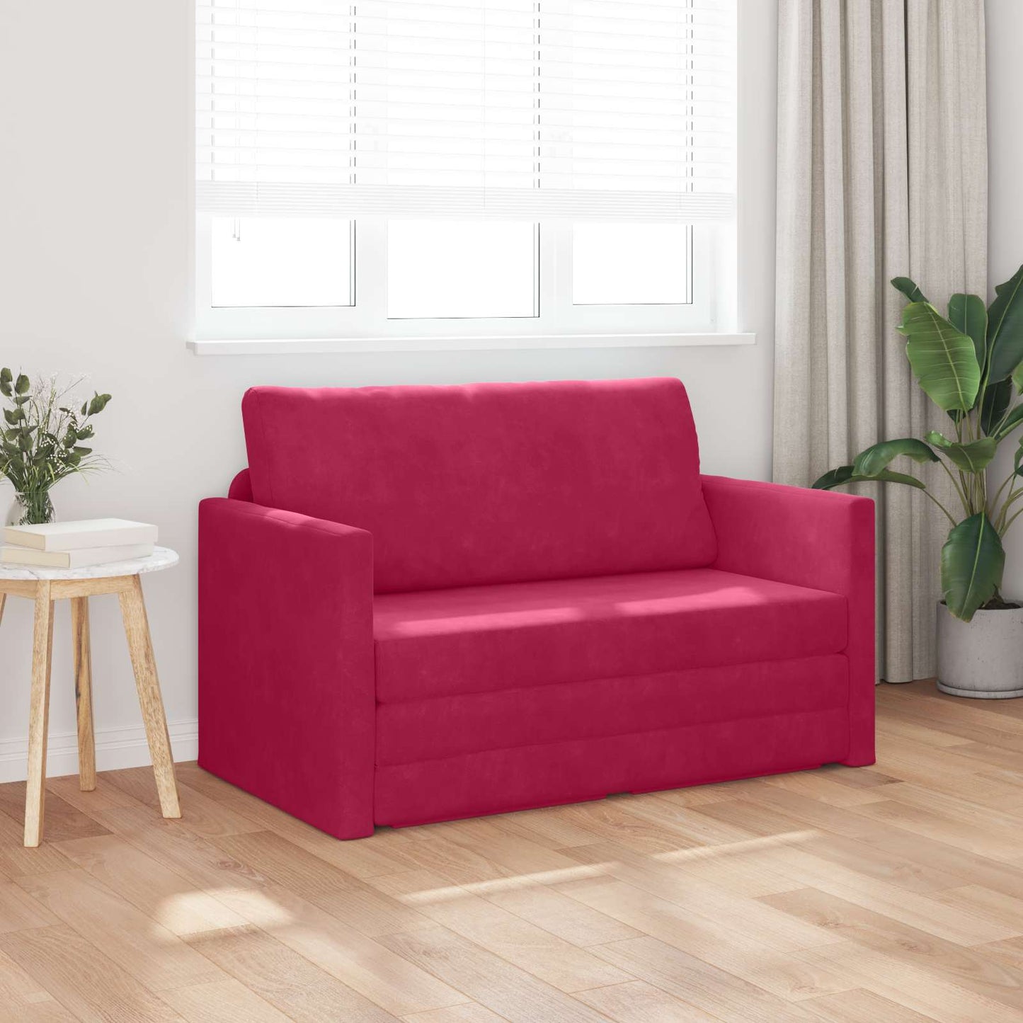 Schlafsofa Weinrot 124 x 71 x 78 cm Samt