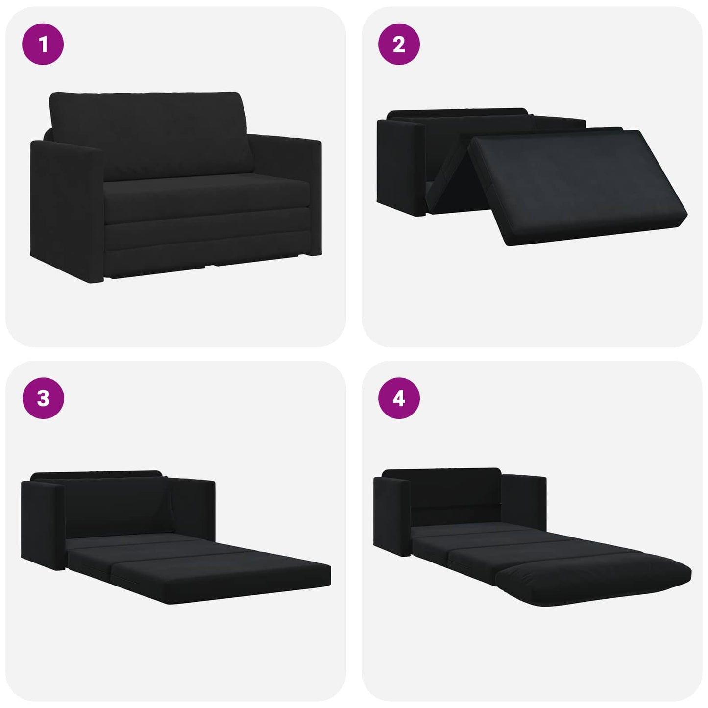 Schlafsofa Schwarz 124 x 71 x 78 cm Samt