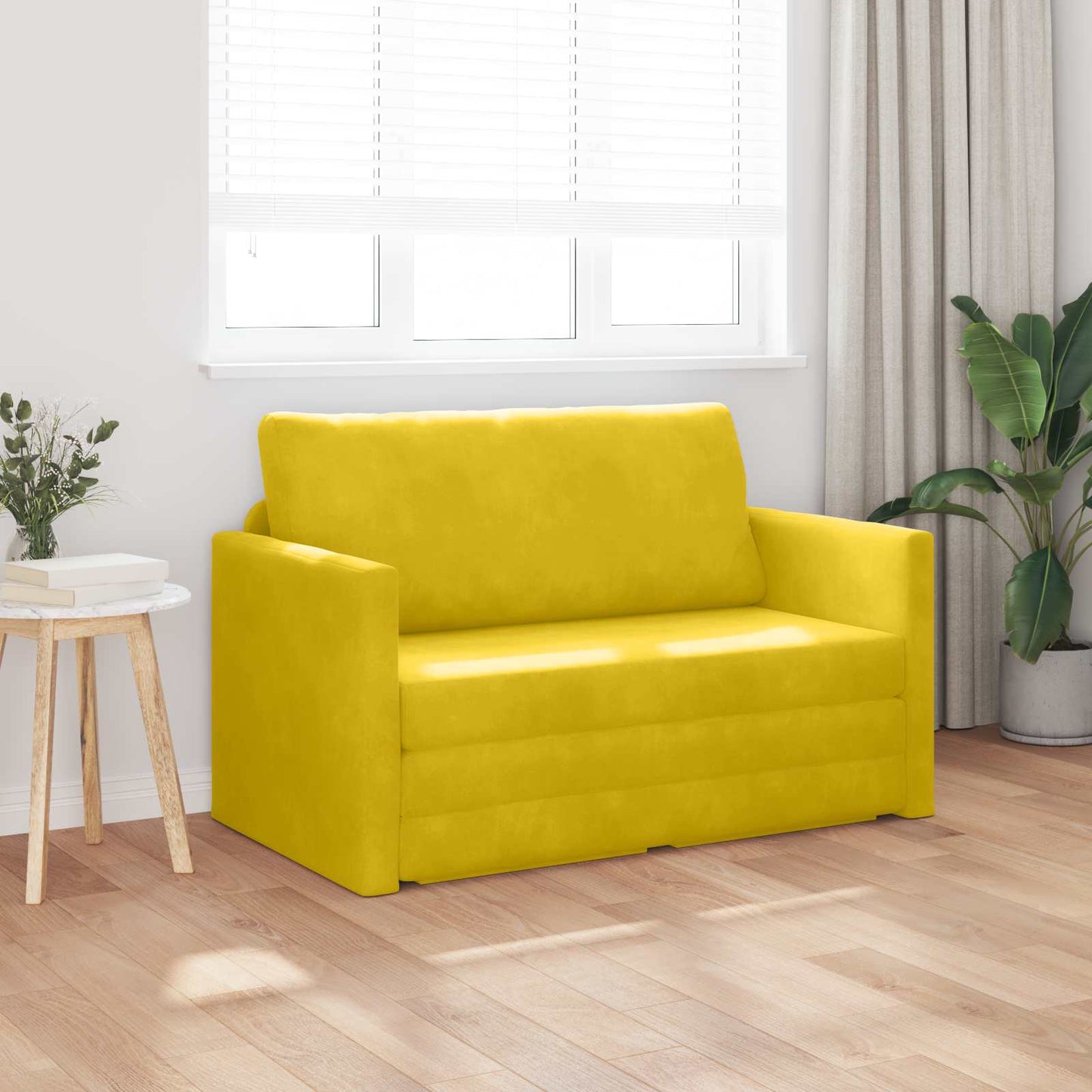 Schlafsofa Sonnenblumen Gelb 124 x 71 x 78 cm Samt