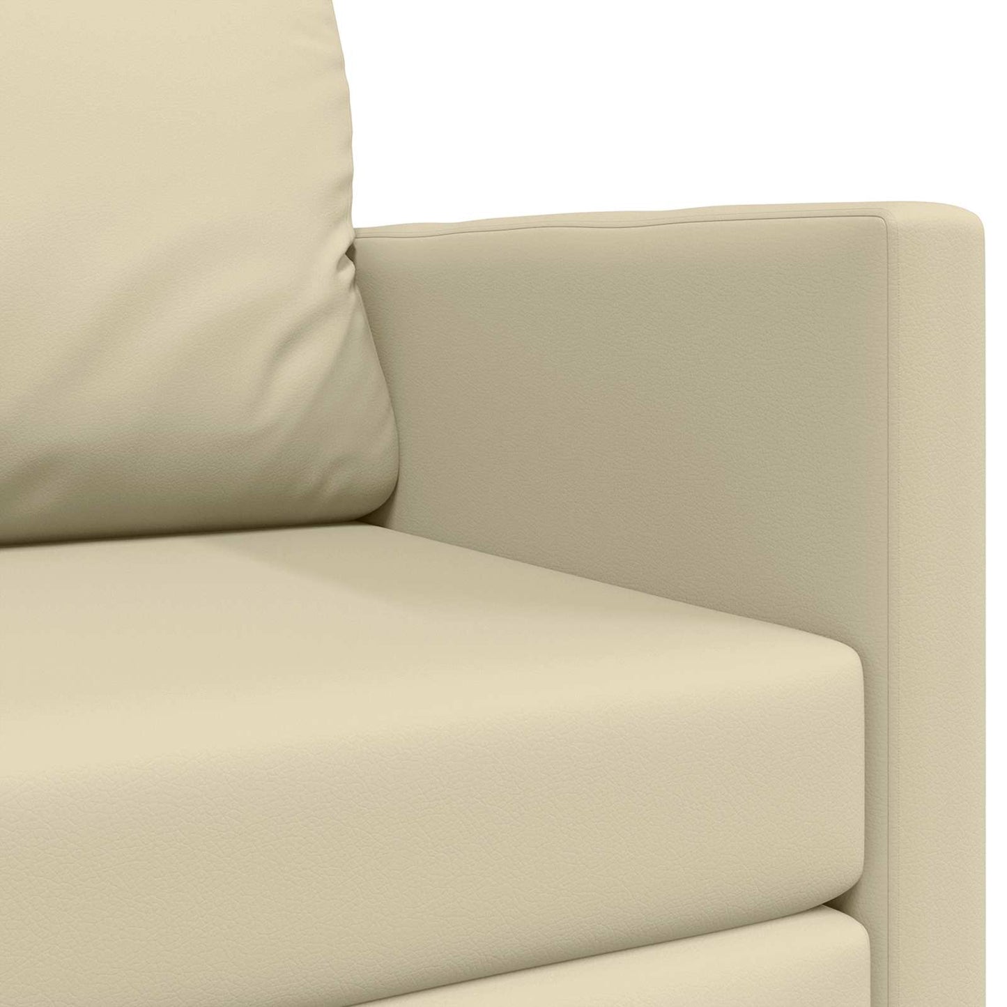 Schlafsofa Creme 124 x 71 x 78 cm Kunstleder