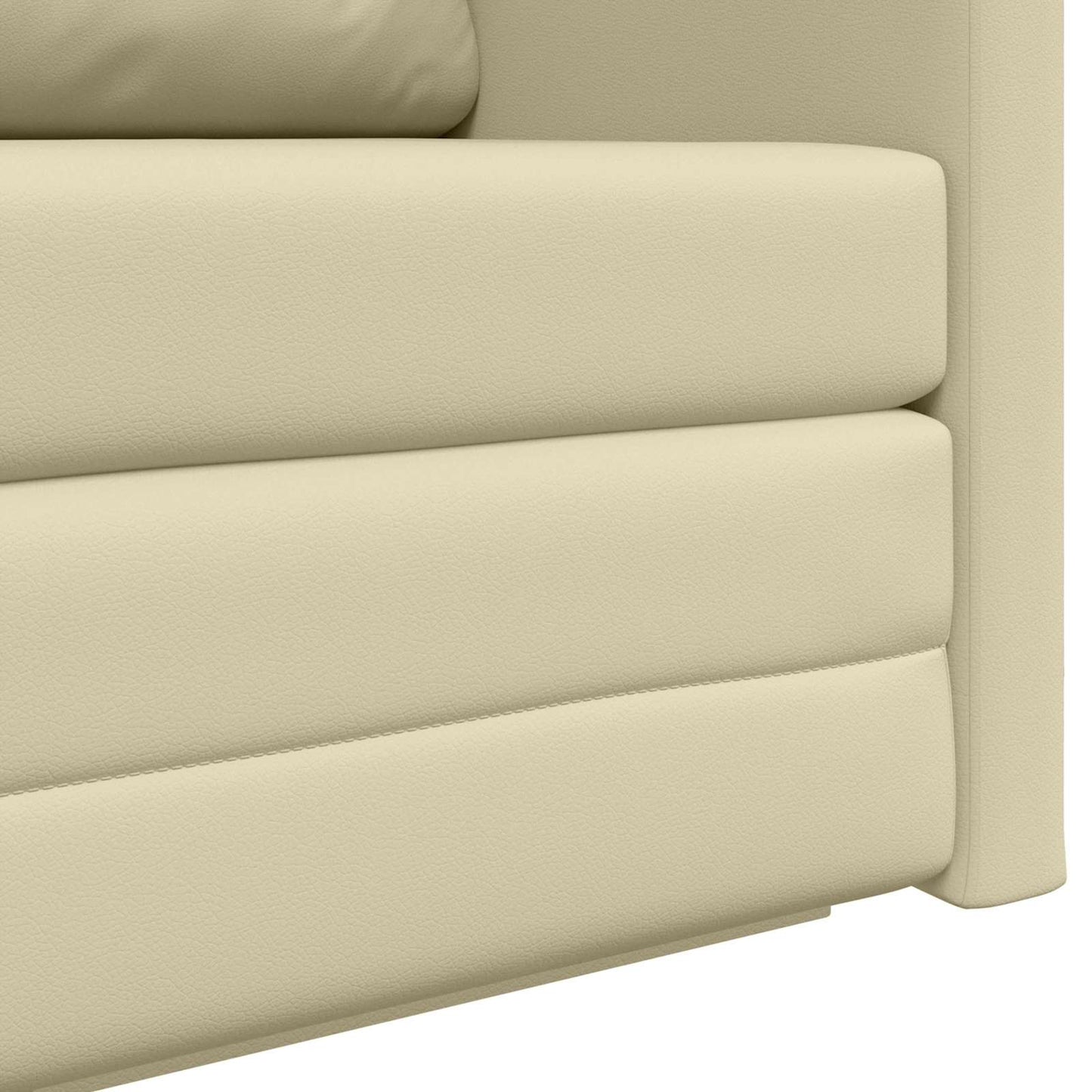 Schlafsofa Creme 124 x 71 x 78 cm Kunstleder