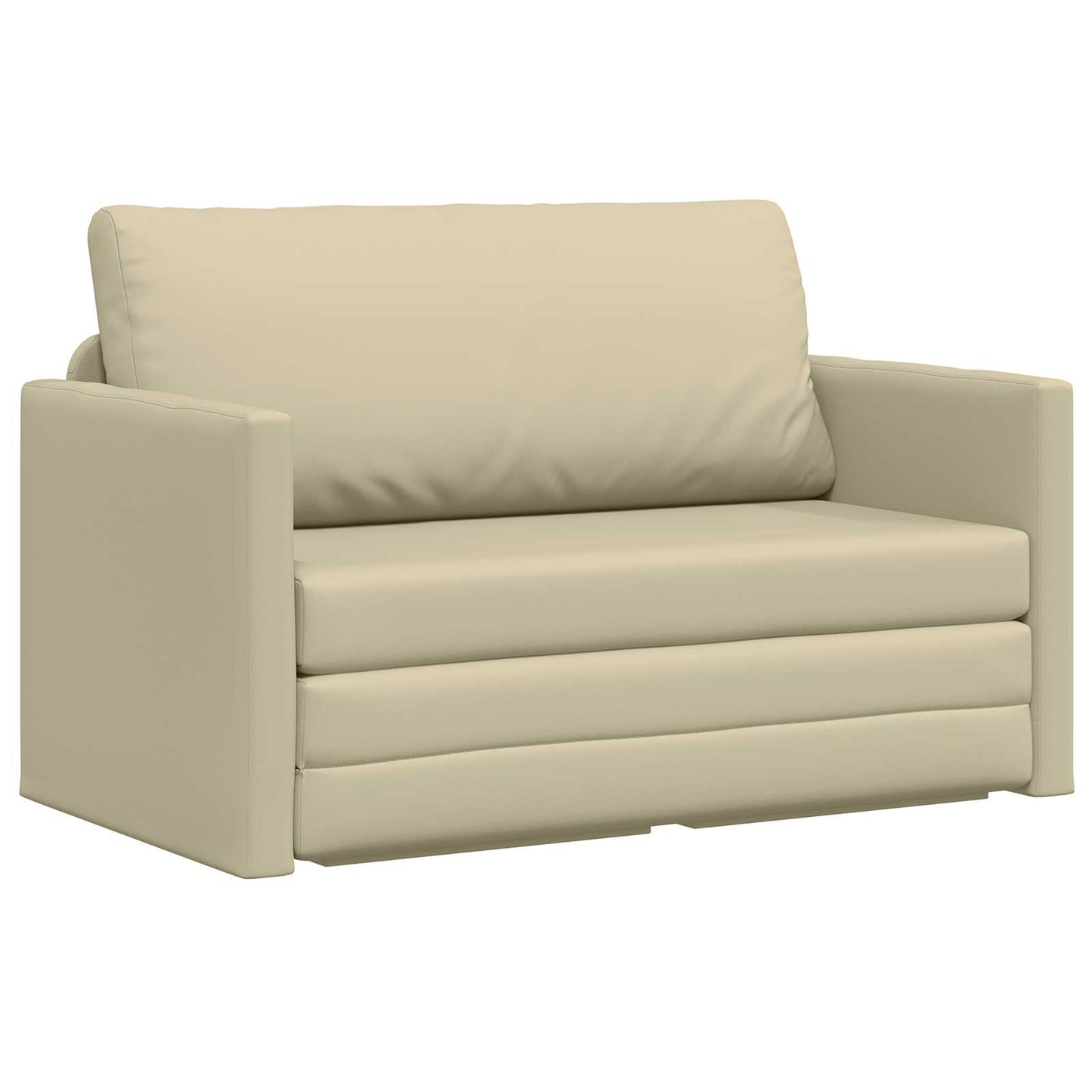 Schlafsofa Creme 124 x 71 x 78 cm Kunstleder