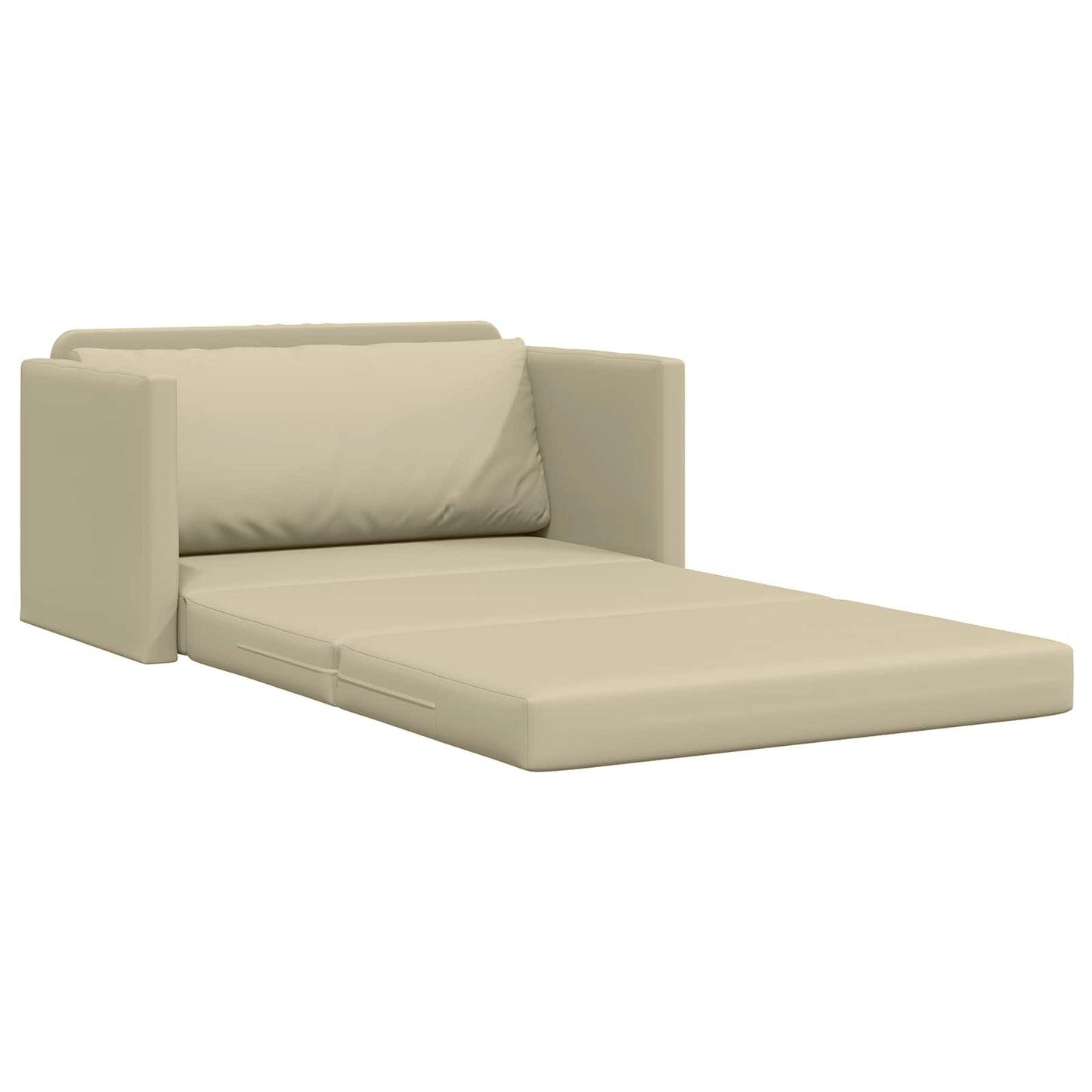 Schlafsofa Creme 124 x 71 x 78 cm Kunstleder