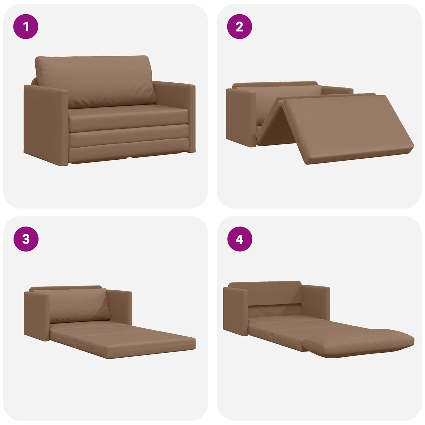 Schlafsofa Cappuccino 124 x 71 x 78 cm Kunstleder