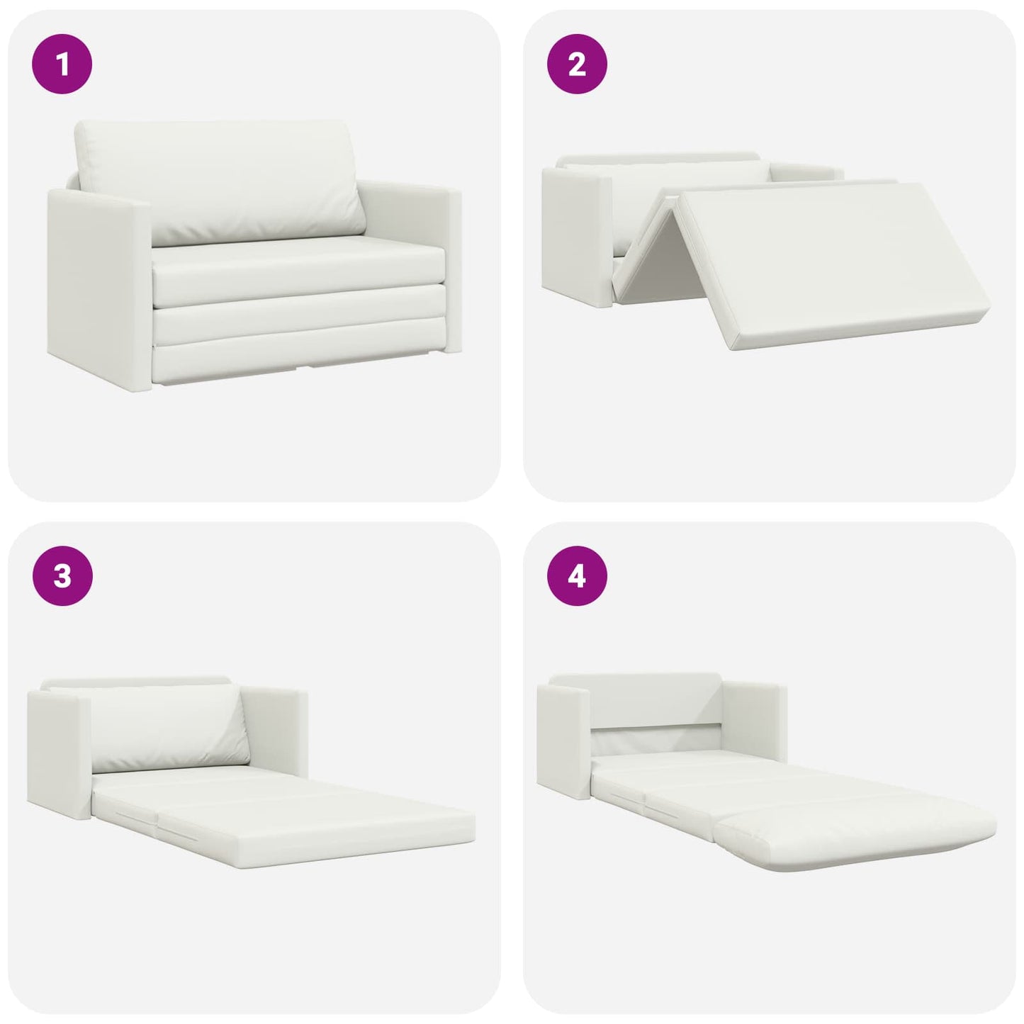 Schlafsofa Weiß 124 x 71 x 78 cm Kunstleder
