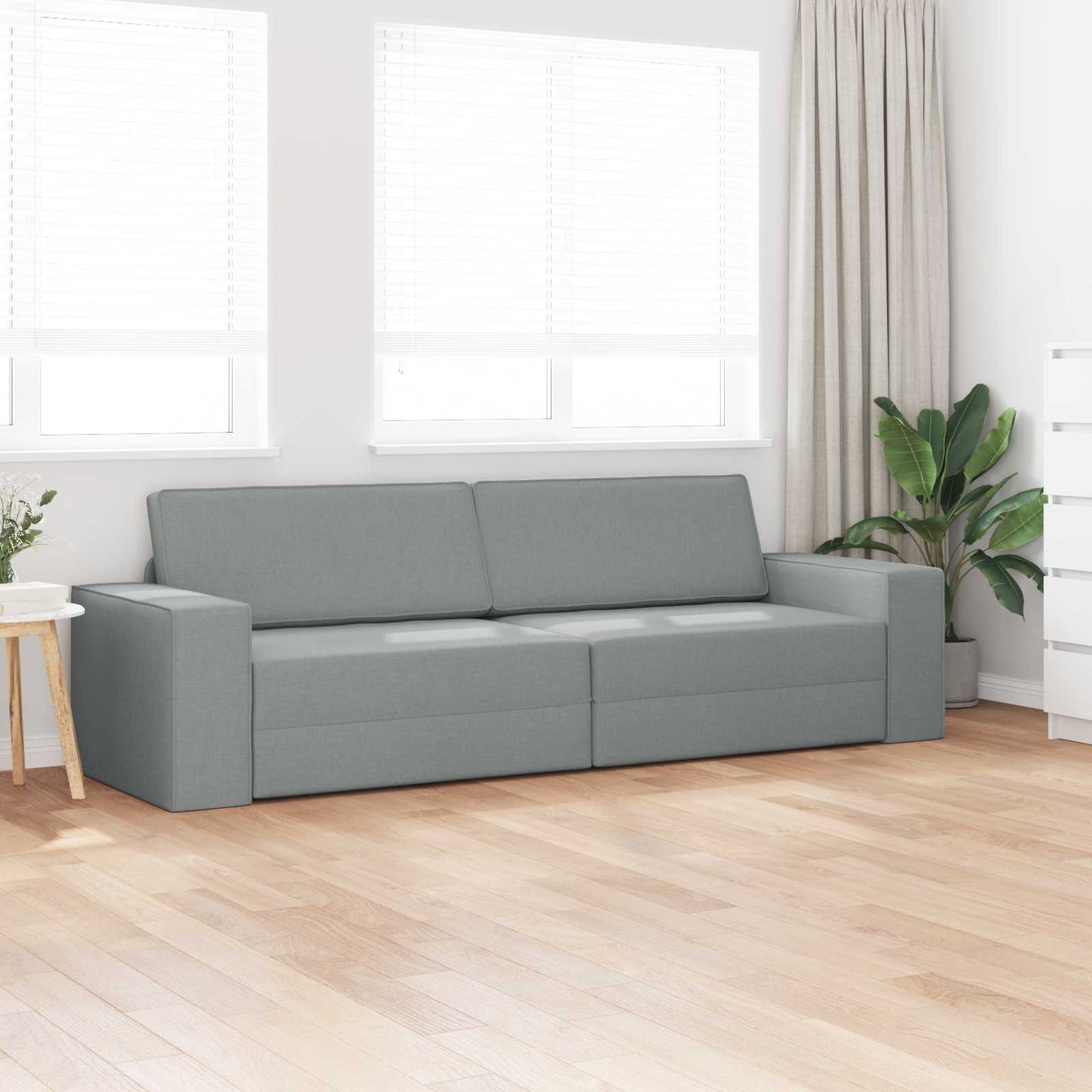 Schlafsofa Hellgrau 245 x 78 x 77 cm Stoff