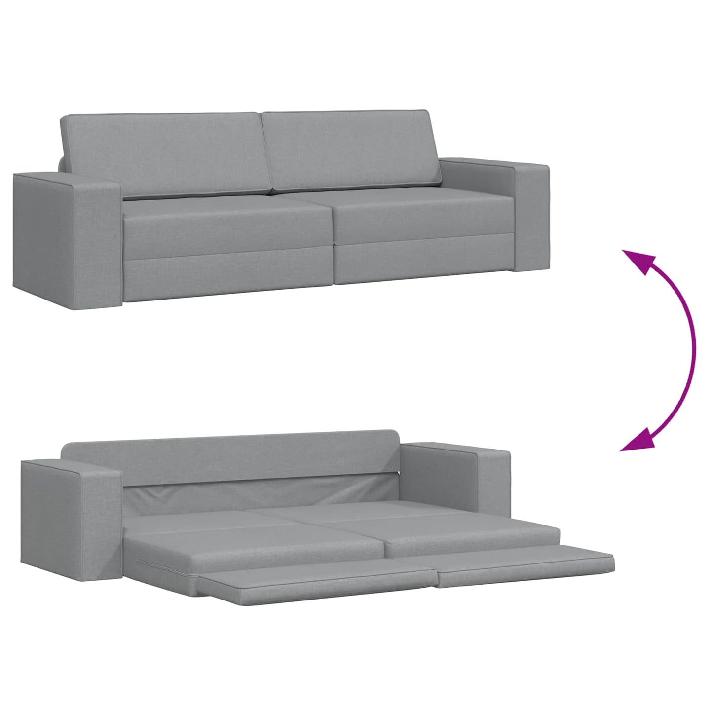 Schlafsofa Hellgrau 245 x 78 x 77 cm Stoff