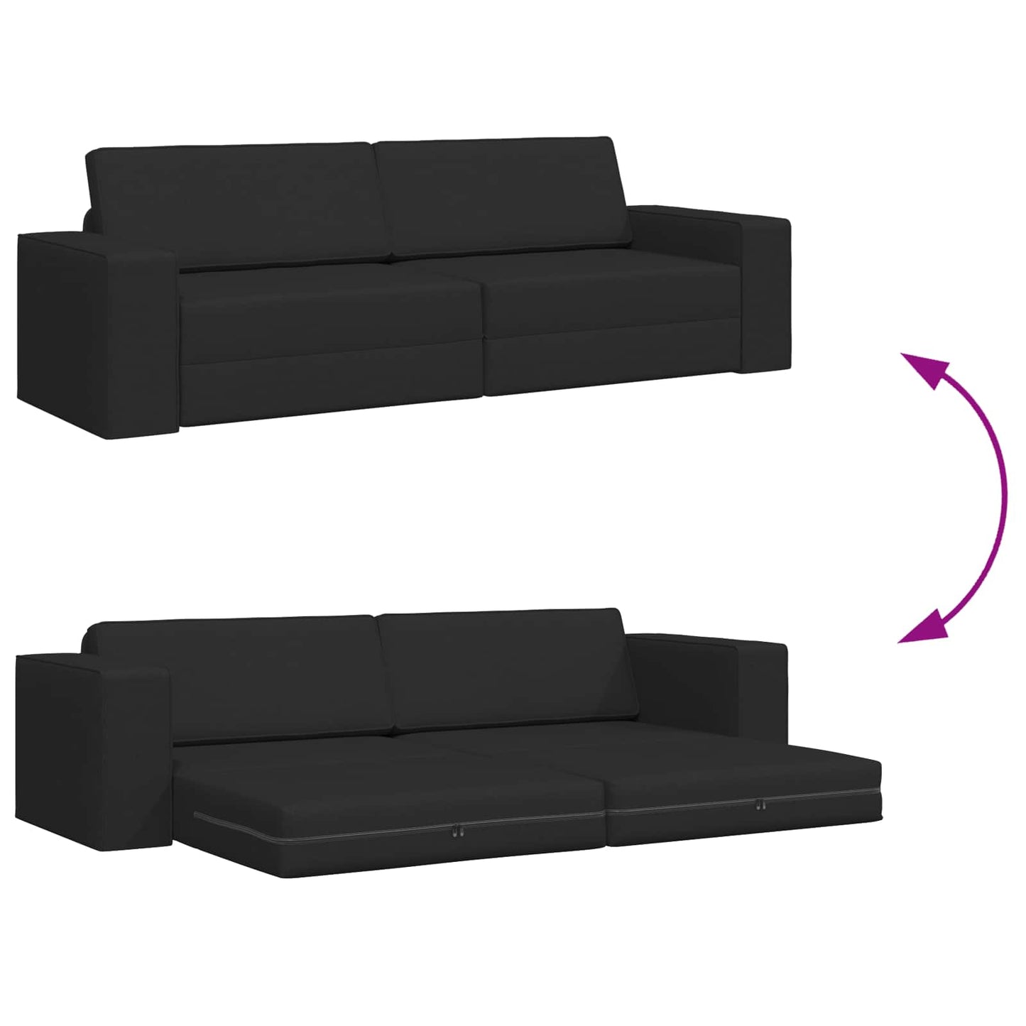 Schlafsofa Schwarz 245 x 78 x 77 cm Stoff
