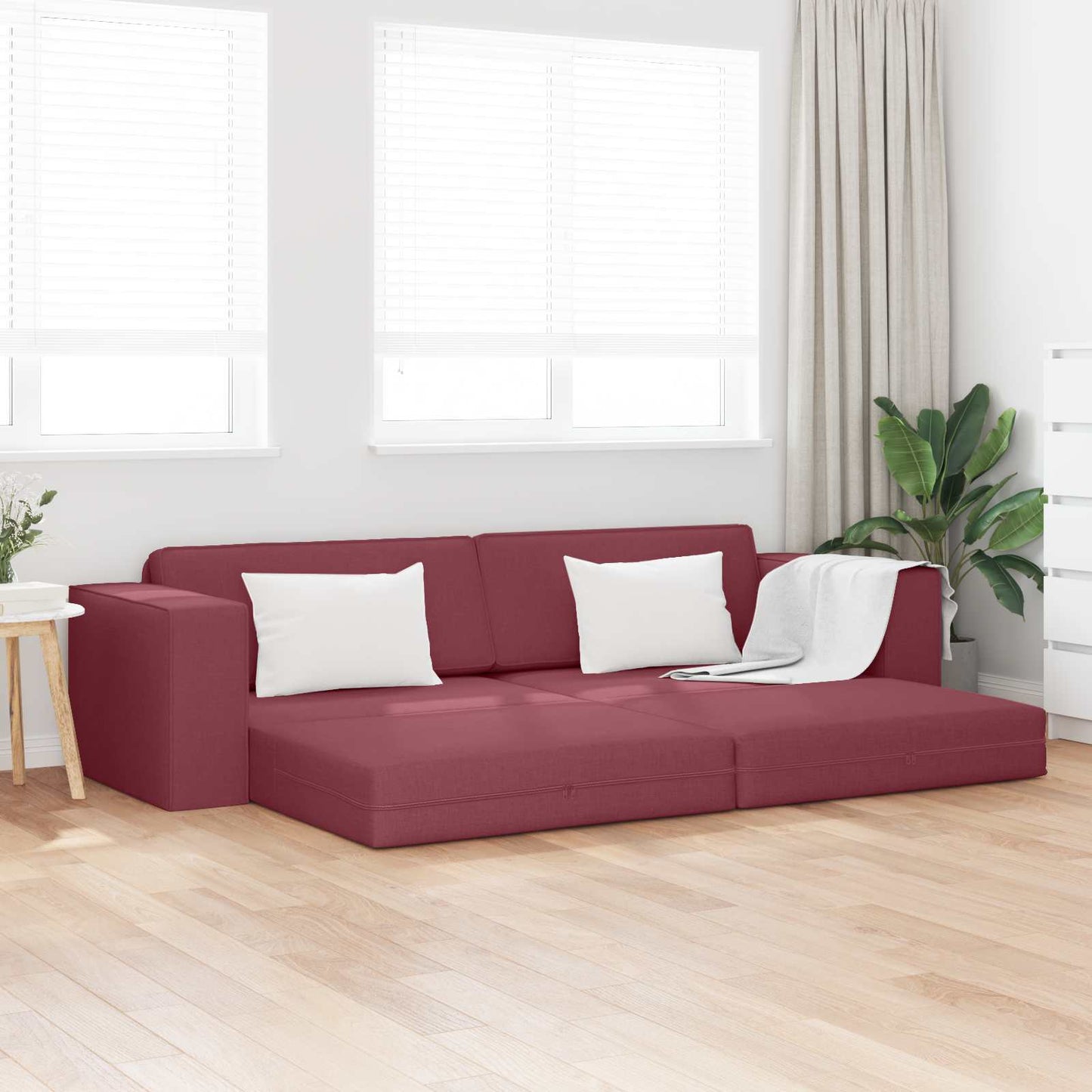 Schlafsofa Weinrot 245 x 78 x 77 cm Stoff